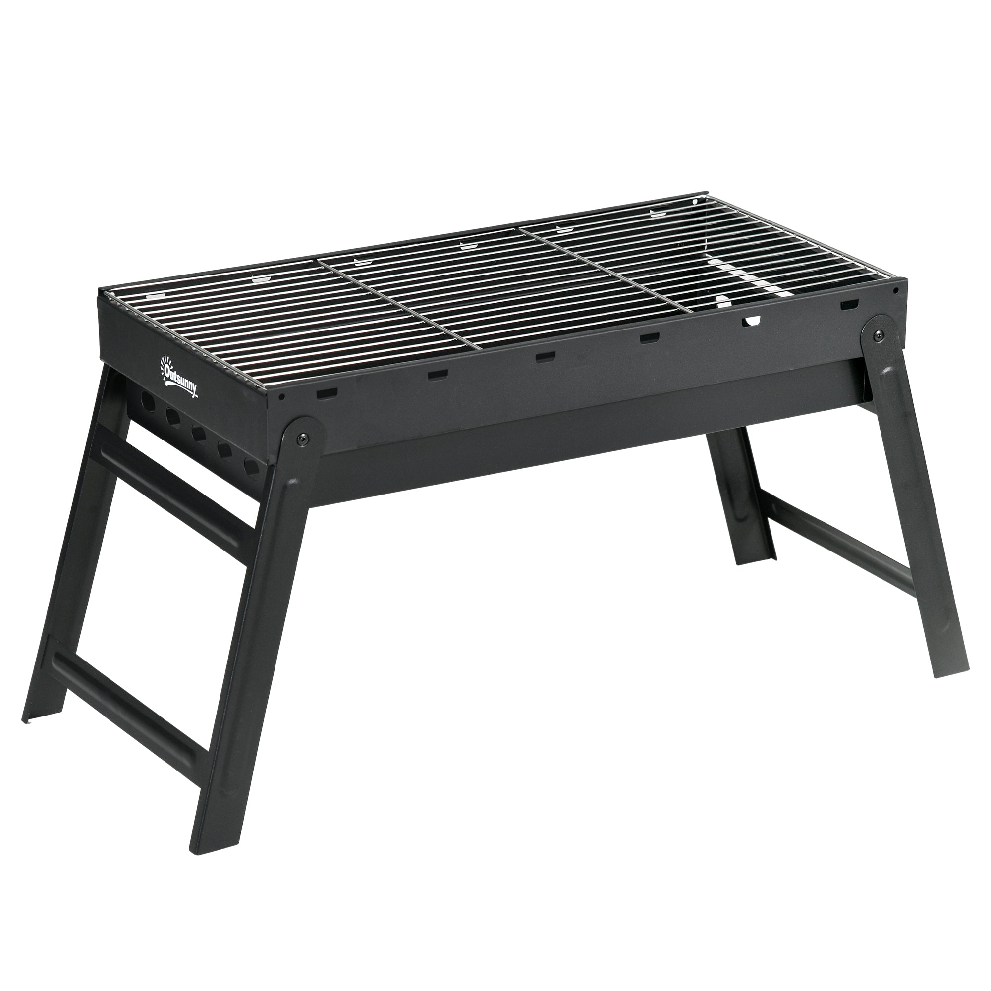 Outsunny Foldable Charcoal Grill - Black - North Peak Garden Furniture