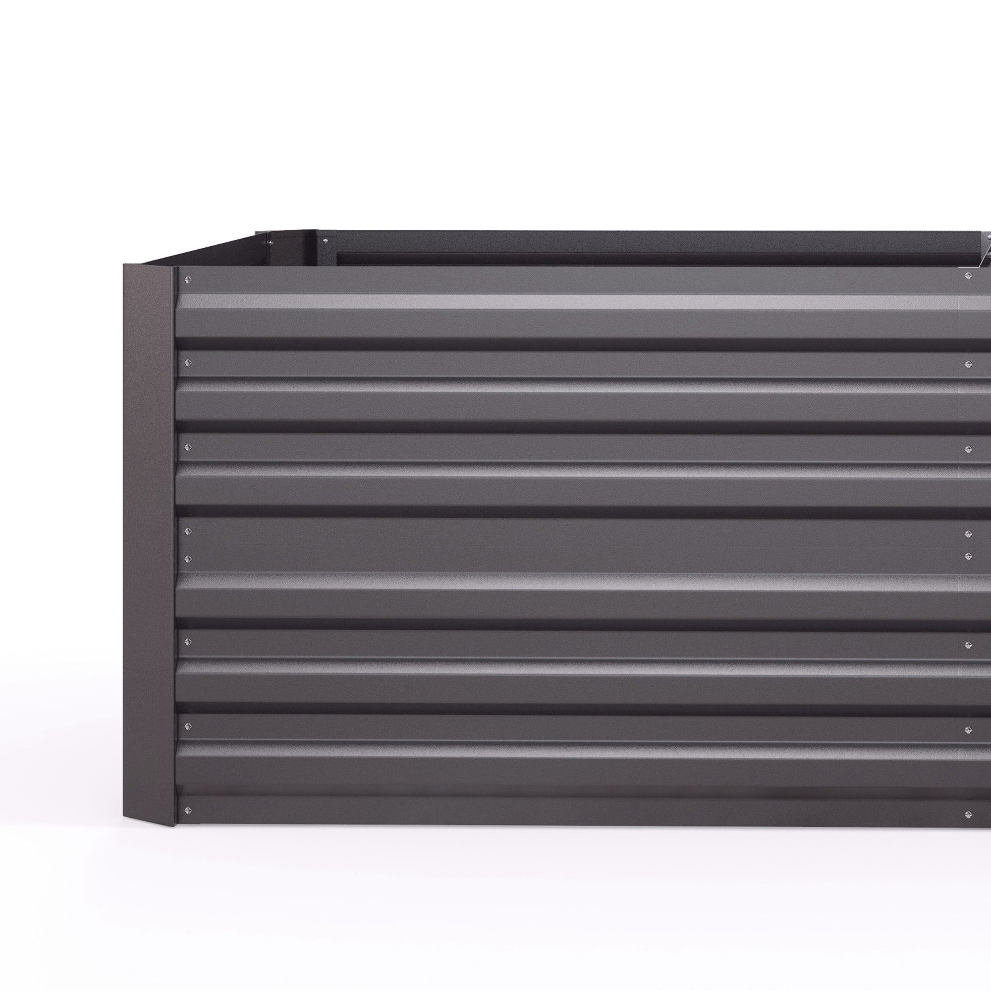 Outsunny Raised Beds for Garden, Galvanised Steel Outdoor Planters with Multi-reinforced Rods, 180 x 90 x 59 cm, Dark Grey - North Peak Garden Furniture