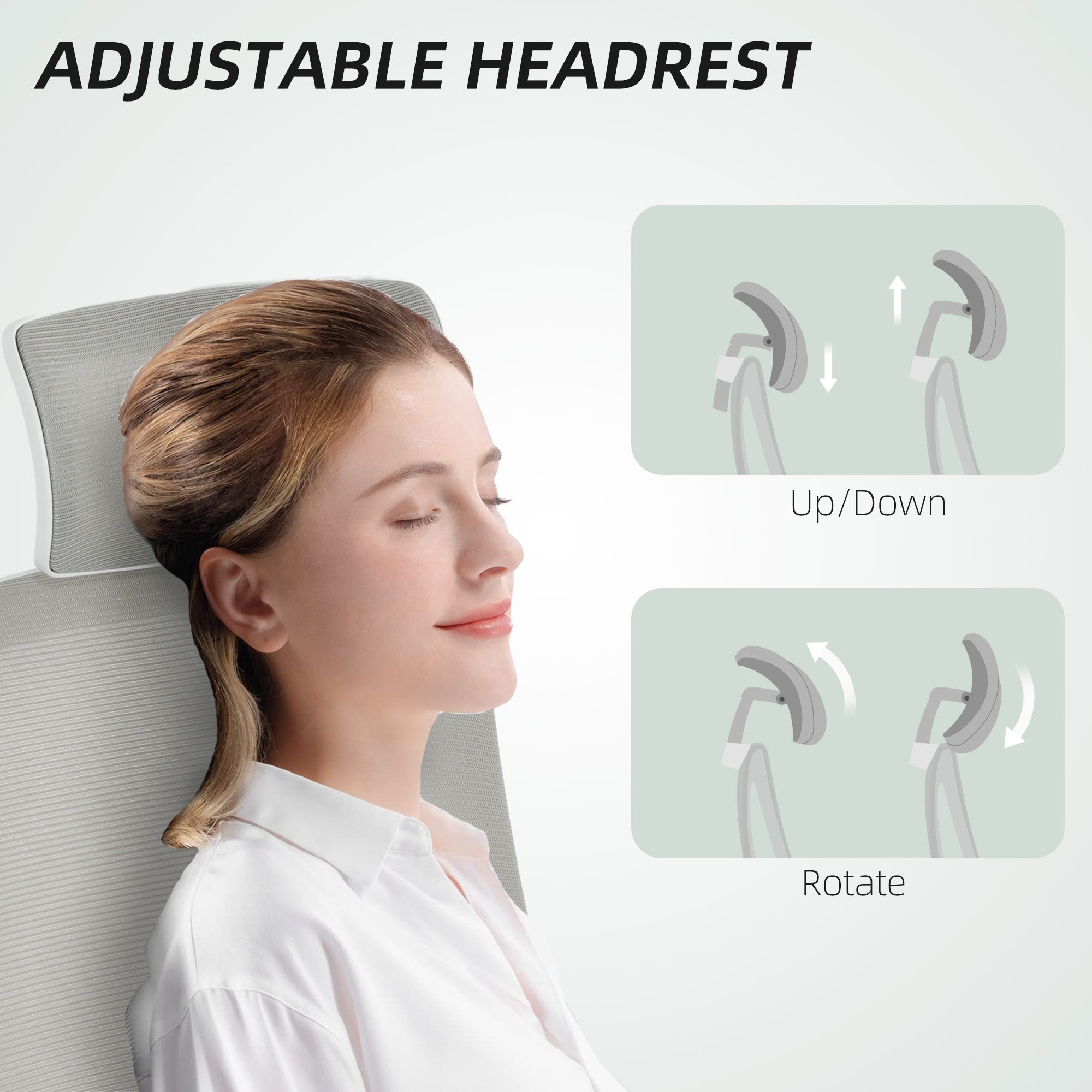 HOMCOM Multi-Adjust Office Chair - Grey - North Peak Garden Furniture