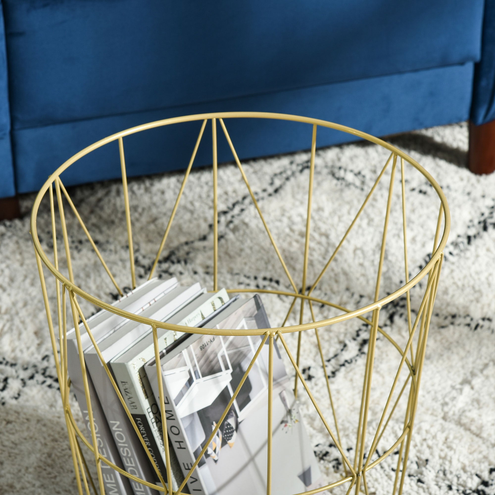 HOMCOM Set of 2 Nesting Side Tables with Storage, Round End Tables Coffee Tables with Steel Frame and Removable Round Top, for Living Room, bedroom, office, White - North Peak Garden Furniture