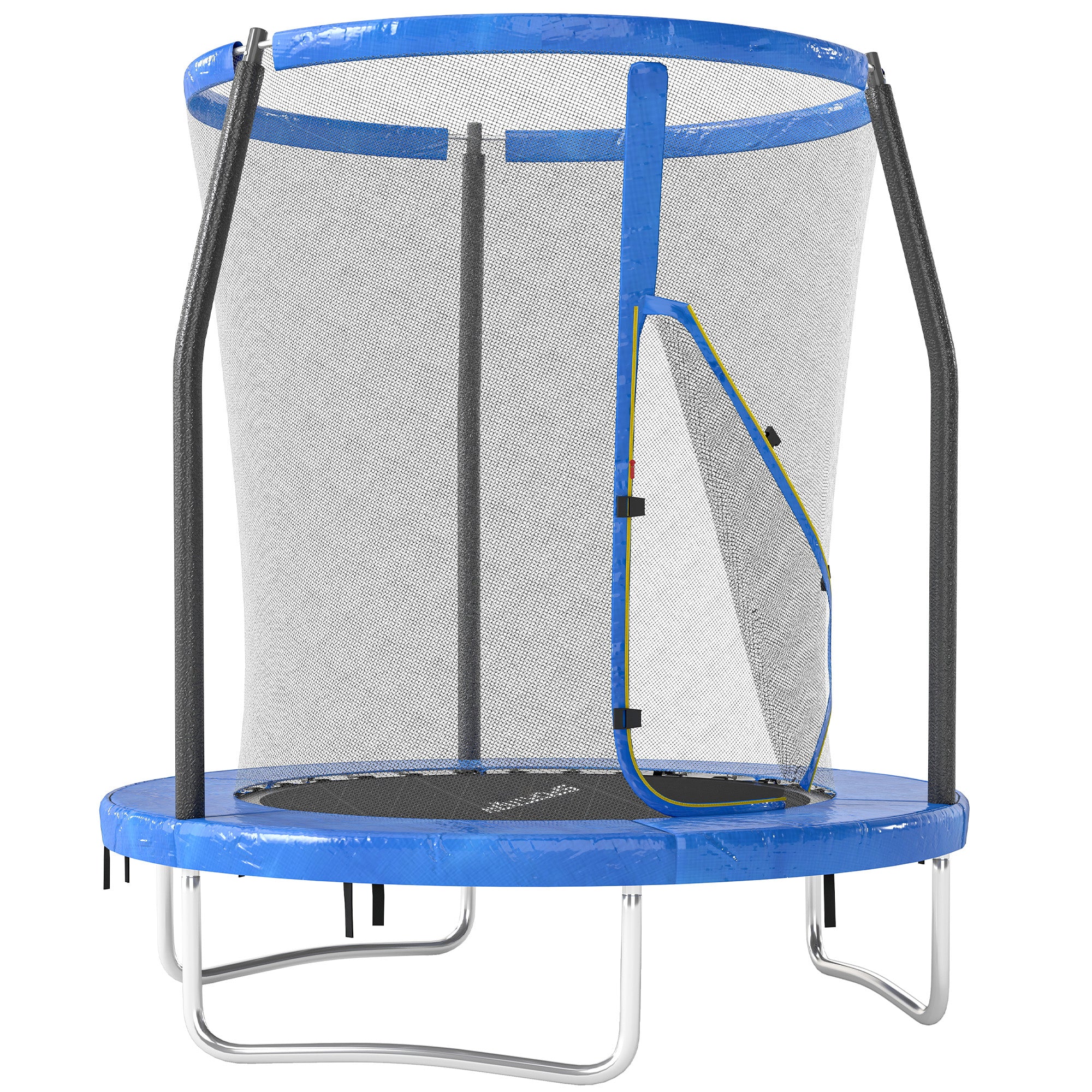 SPORTNOW 6ft Trampoline with Safety Enclosure Net, Steel Frame Outdoor Trampoline, Jumping Mat with Edge Safety Cover for Fitness, Blue
