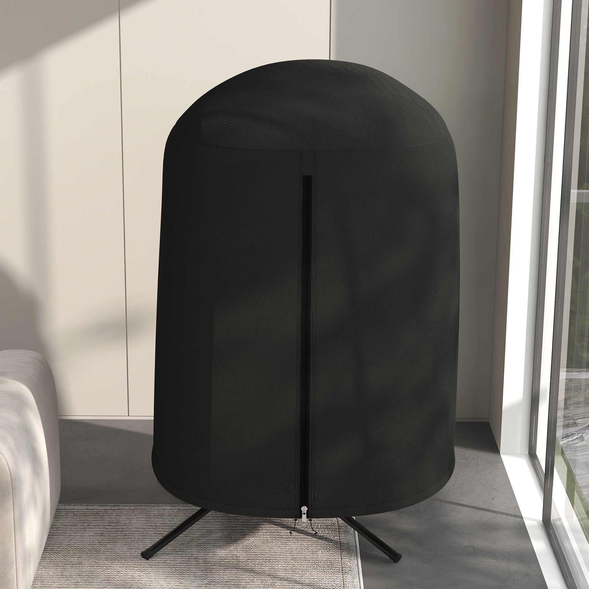 Outsunny 190 x Φ128cm Hanging Egg Chair Furniture Cover - Black - North Peak Garden Furniture