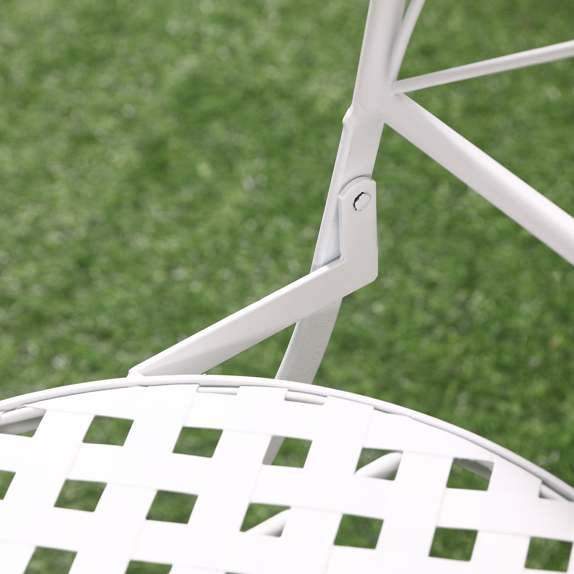 Outsunny Three-Piece Metal Bistro Set - White - North Peak Garden Furniture
