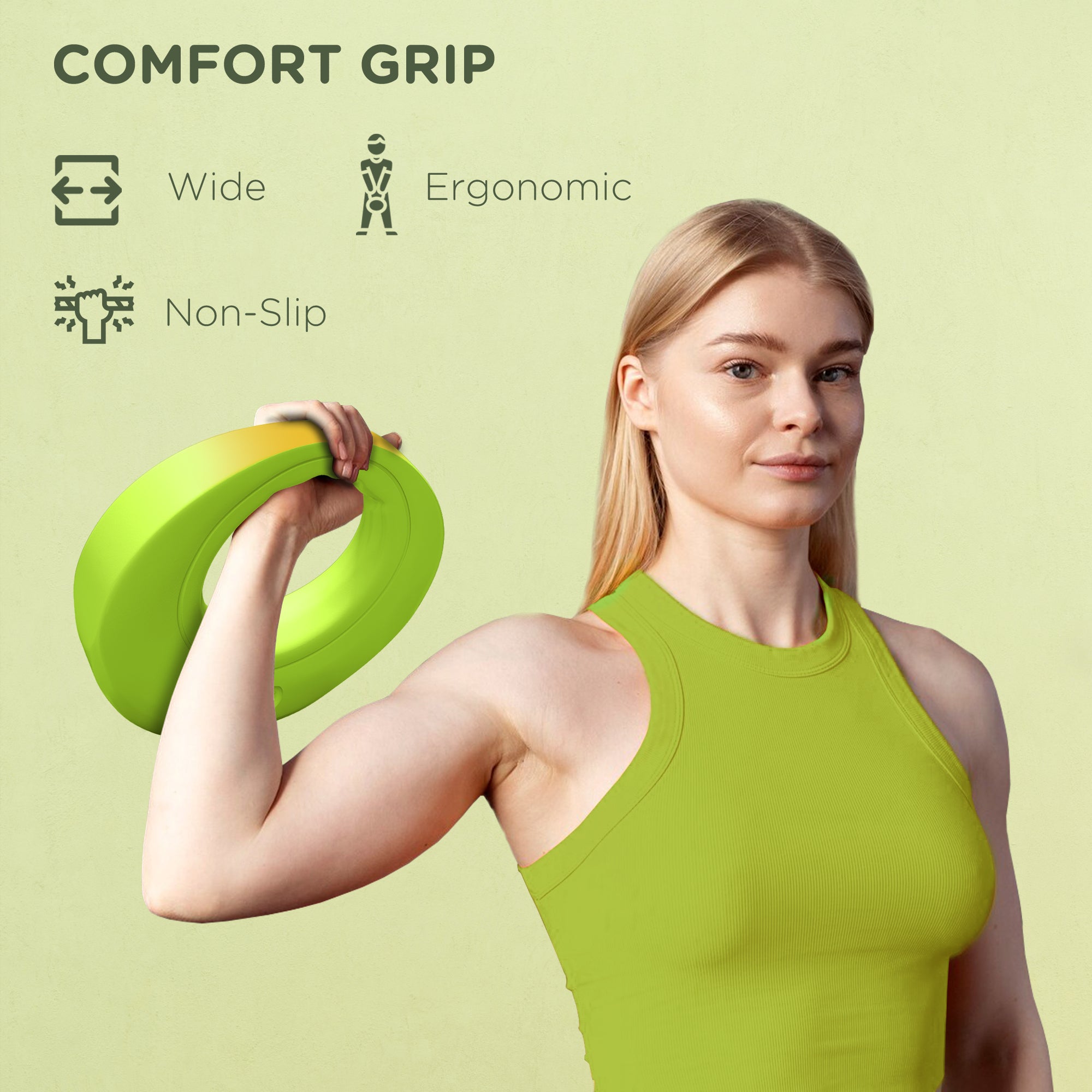 SPORTNOW 8kg Kettlebell, Soft Kettle Bell with Wide Handle for Home Gym Weight Lifting and Strength Training, Green - North Peak Garden Furniture