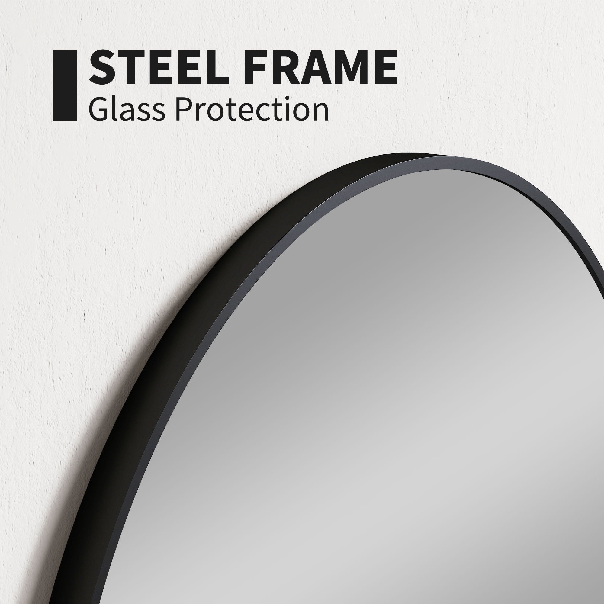 HOMCOM Round Bathroom Mirror, 70 x 70cm Steel Framed Wall Mirror, Decorative Mirror for Bedroom, Living Room, Entryway, Black - North Peak Garden Furniture