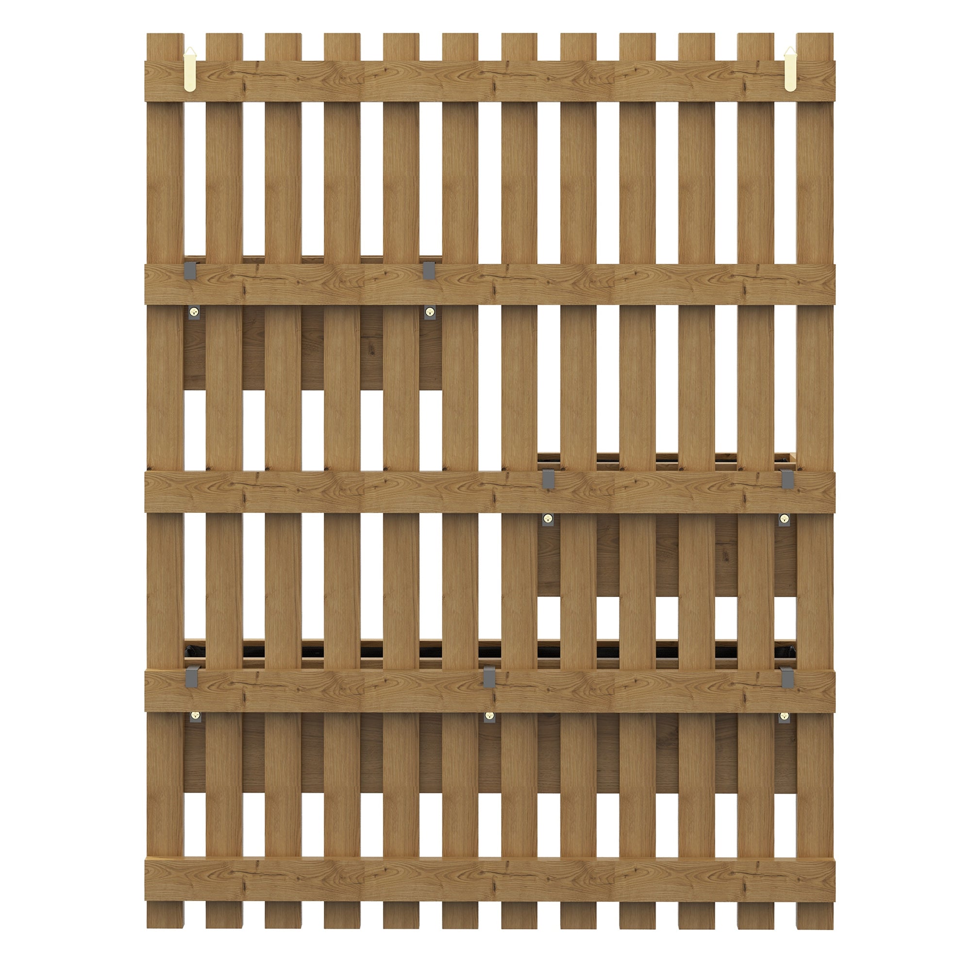 Outsunny Wall-mounted Wooden Garden Planters with Trellis, Drainage Holes and 3 Planter Boxes for Patio, Carbonised - North Peak Garden Furniture