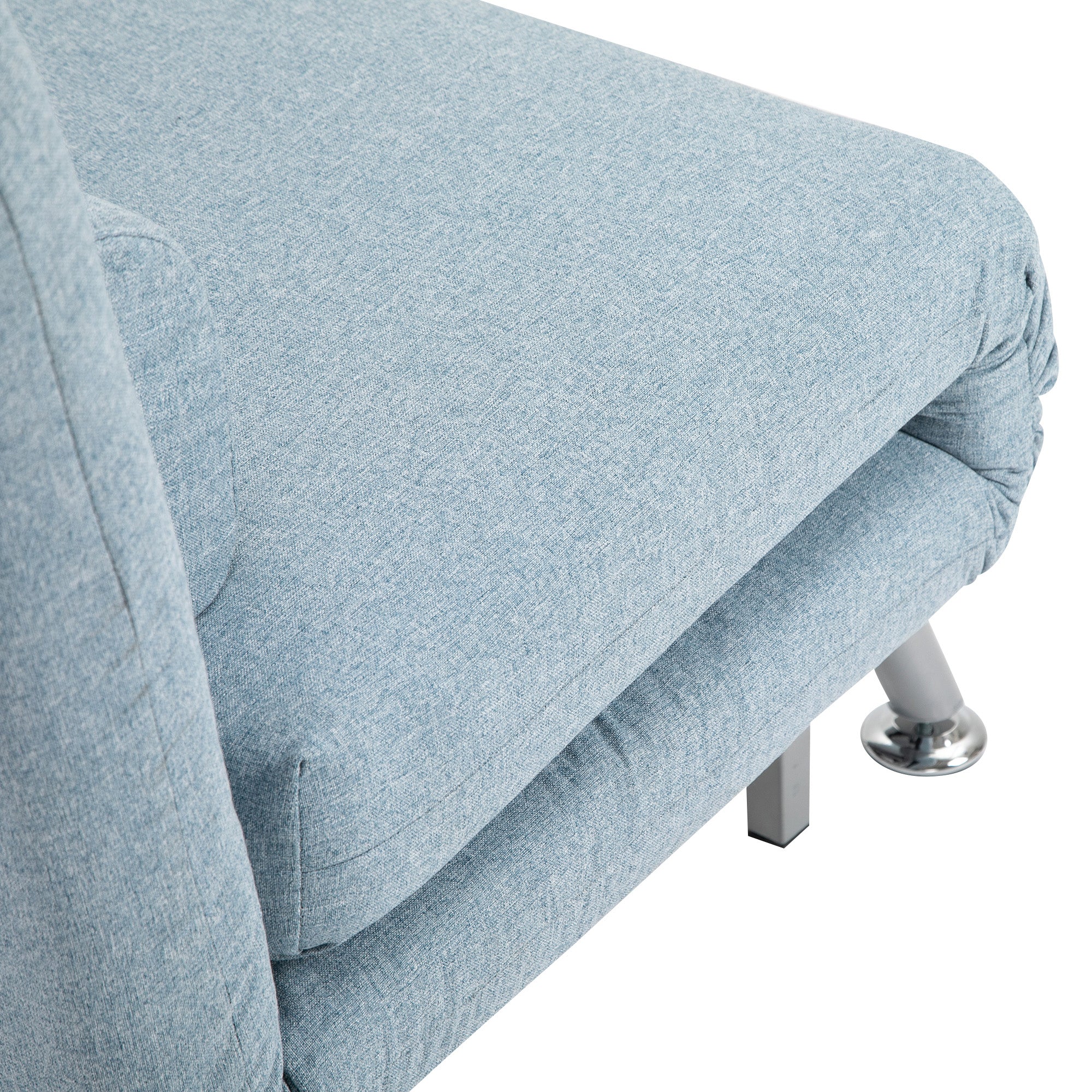 HOMCOM Single Sofa Bed, Chair Bed, 3-in-1 Convertible Sleeper Chair with Adjustable Backrest, Pillow, for Living Room, Bedroom, Sky Blue - North Peak Garden Furniture