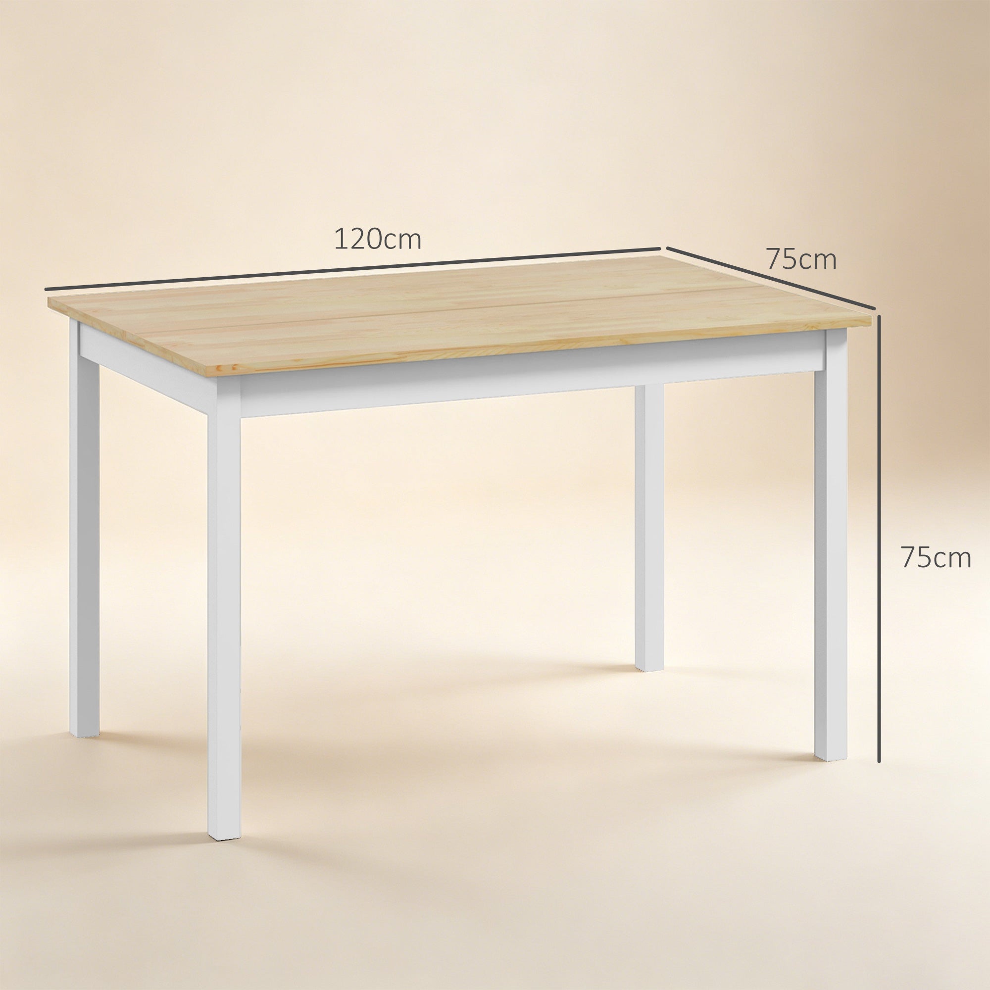 HOMCOM Four-Seater Farmhouse-Style Wooden Table