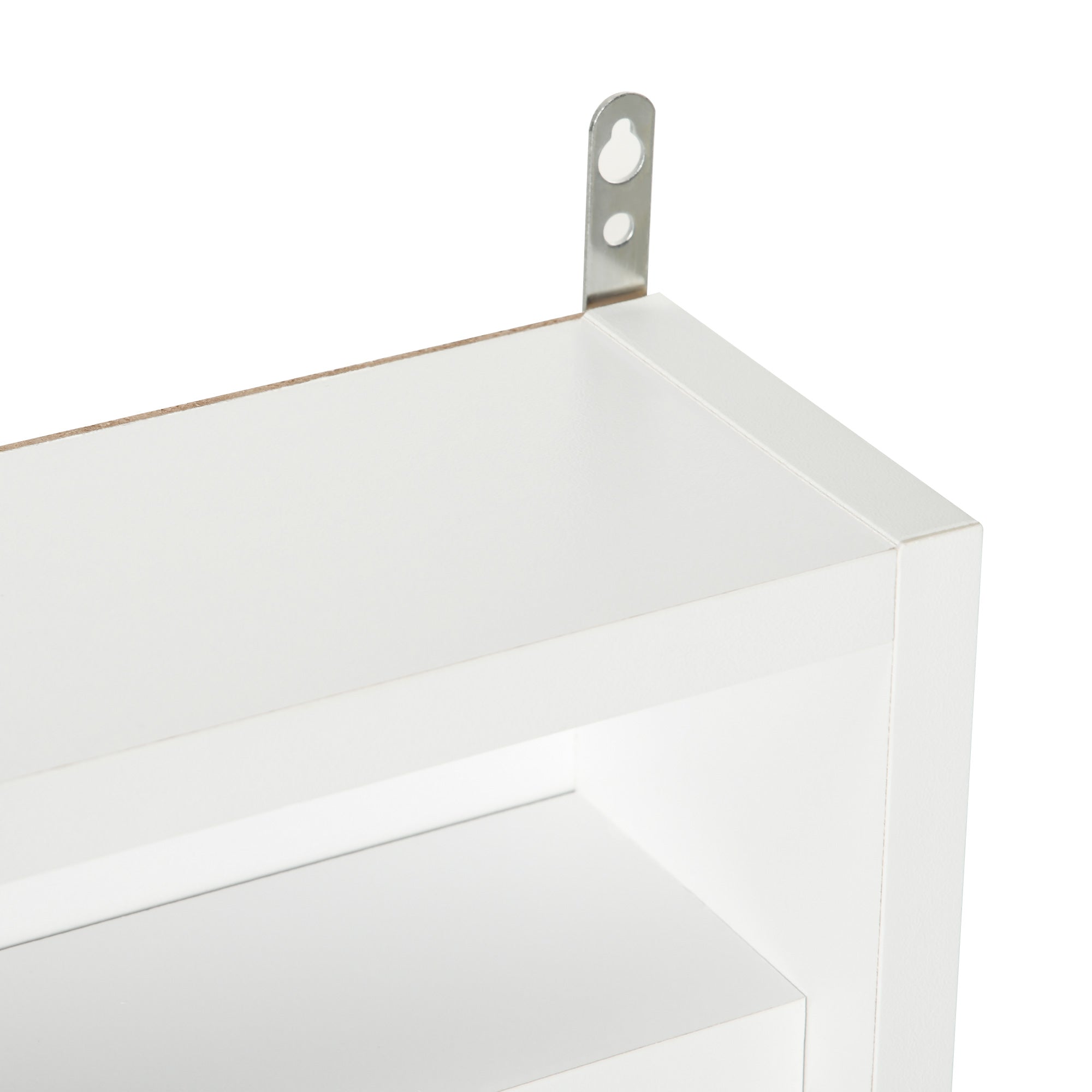 HOMCOM 5-Tier Wall Display Shelf Unit Cabinet w/ 4 Adjustable Shelves Glass Doors Home Office Ornaments 60x80cm White - North Peak Garden Furniture