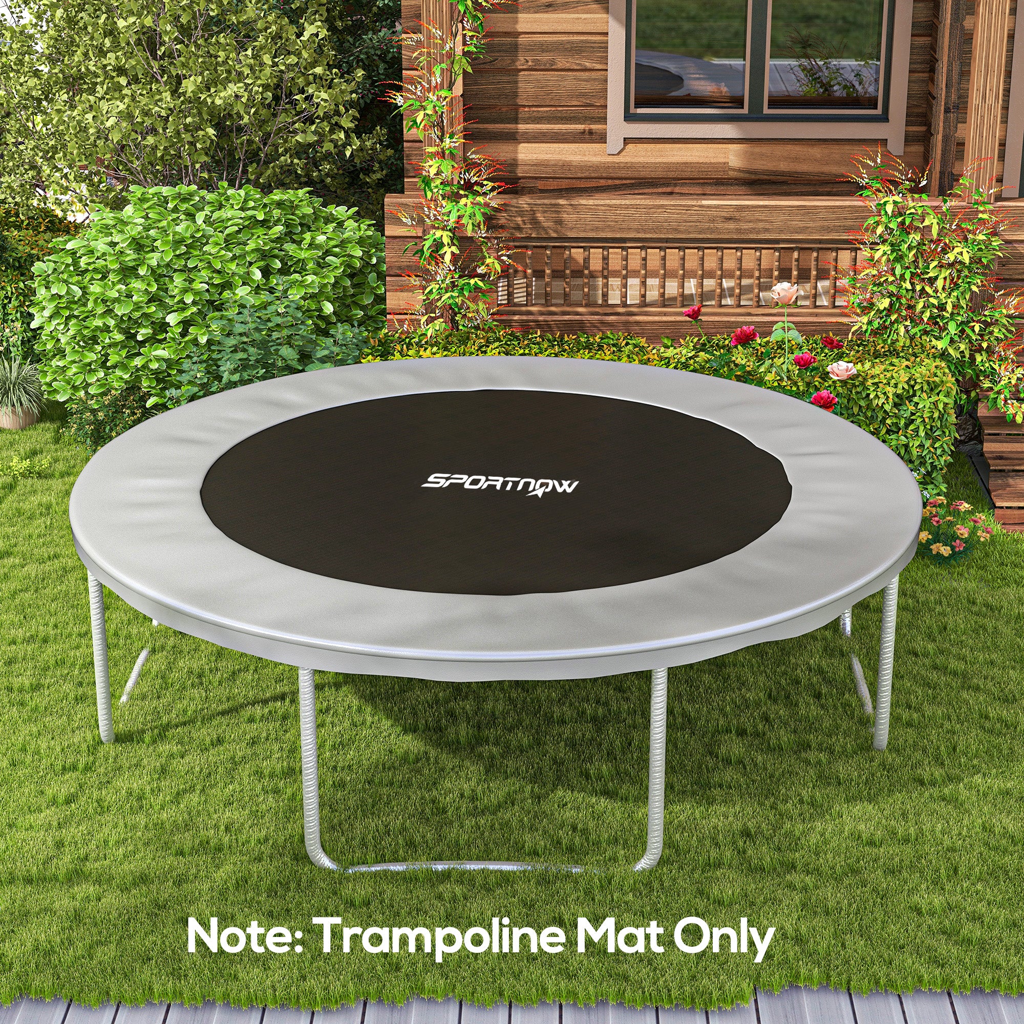 SPORTNOW Replacement Trampoline Mat with Spring Pull Tool, 72 V-Hooks, for 12ft Trampoline using 14cm Springs, Green