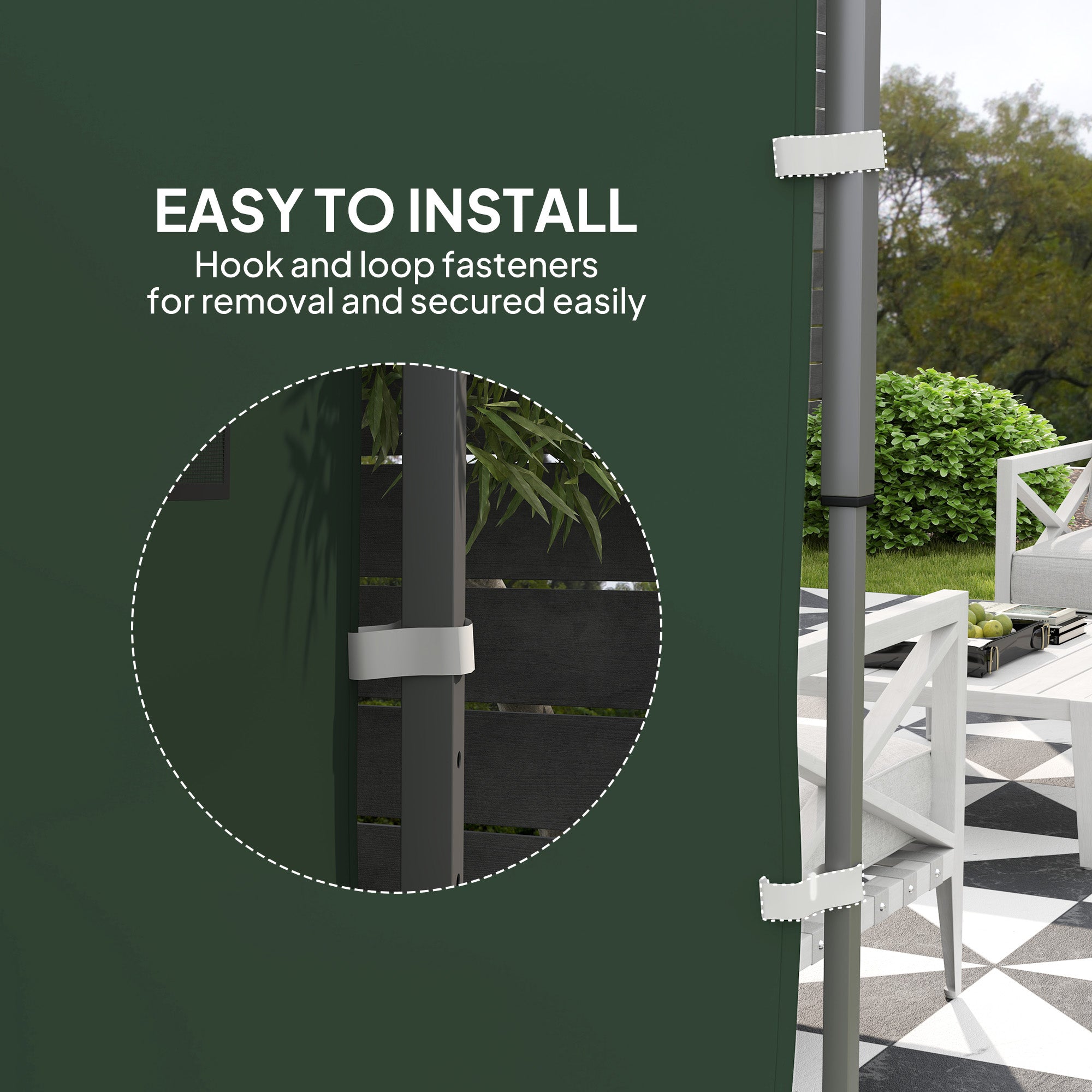 Outsunny 195 x 295cm Replacement Gazebo Sidewall - Green - North Peak Garden Furniture