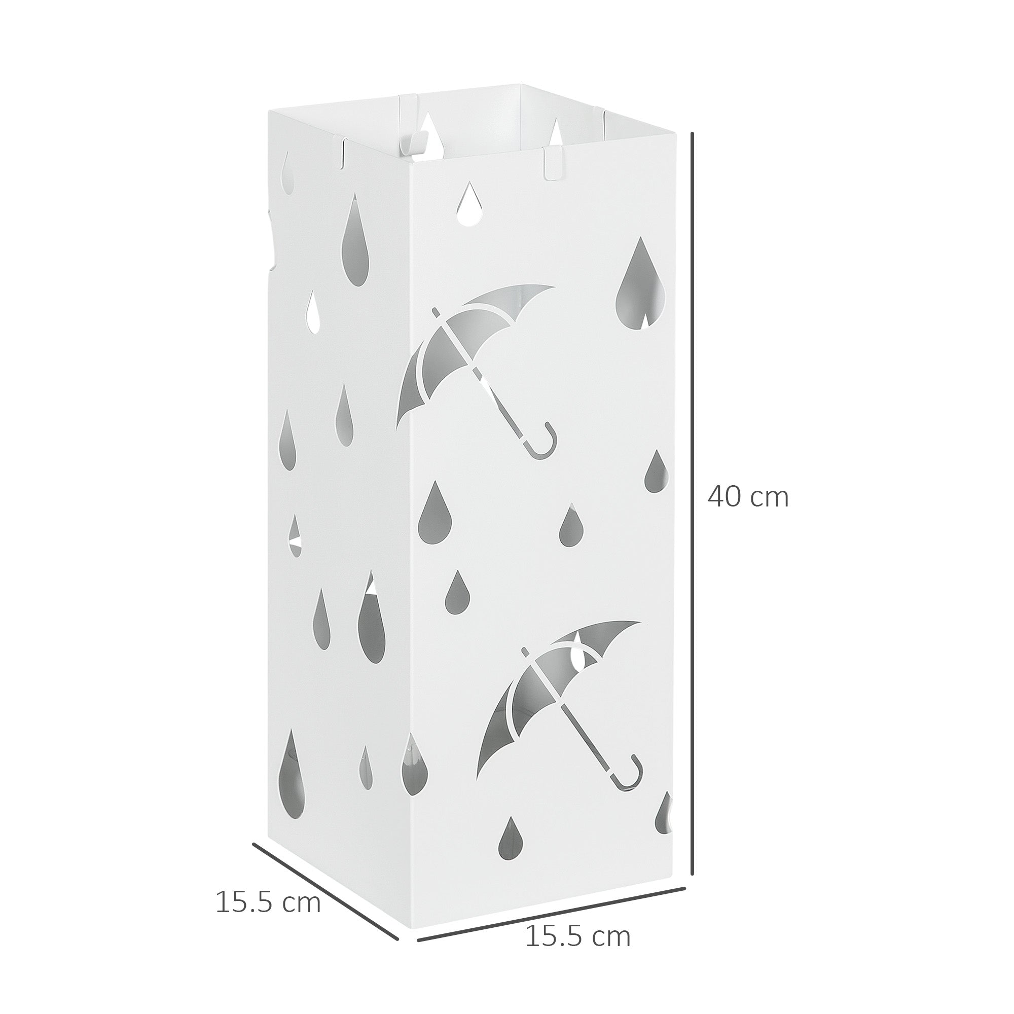 HOMCOM Six-Umbrella Steel Holder Stand - White - North Peak Garden Furniture