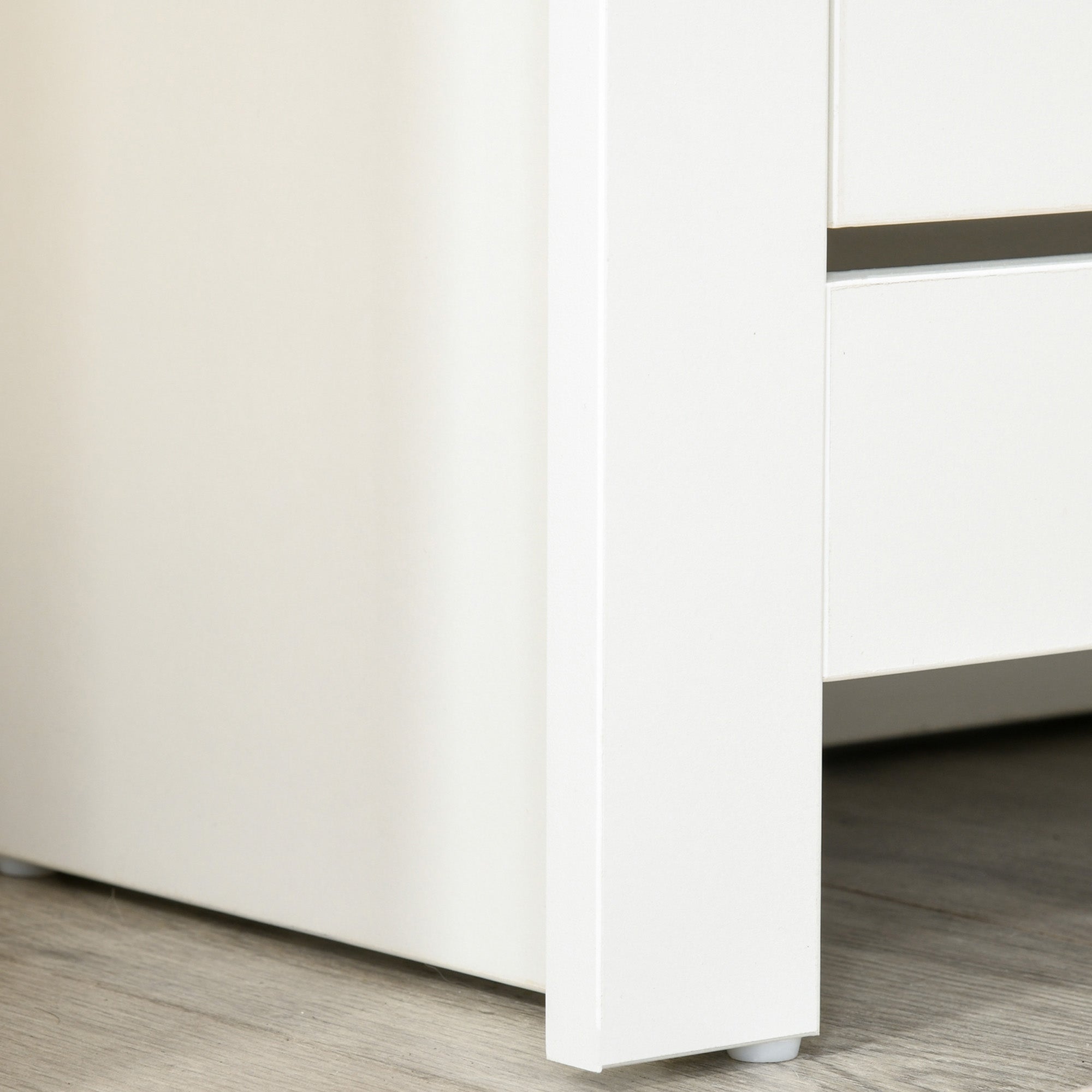 HOMCOM Narrow Shoe Cabinet, Space Saving Shoe Storage Cabinet with 2 Flip Drawers and Adjustable Shelves for 12 Pairs of Shoes for Hallways and Living Room, White - North Peak Garden Furniture