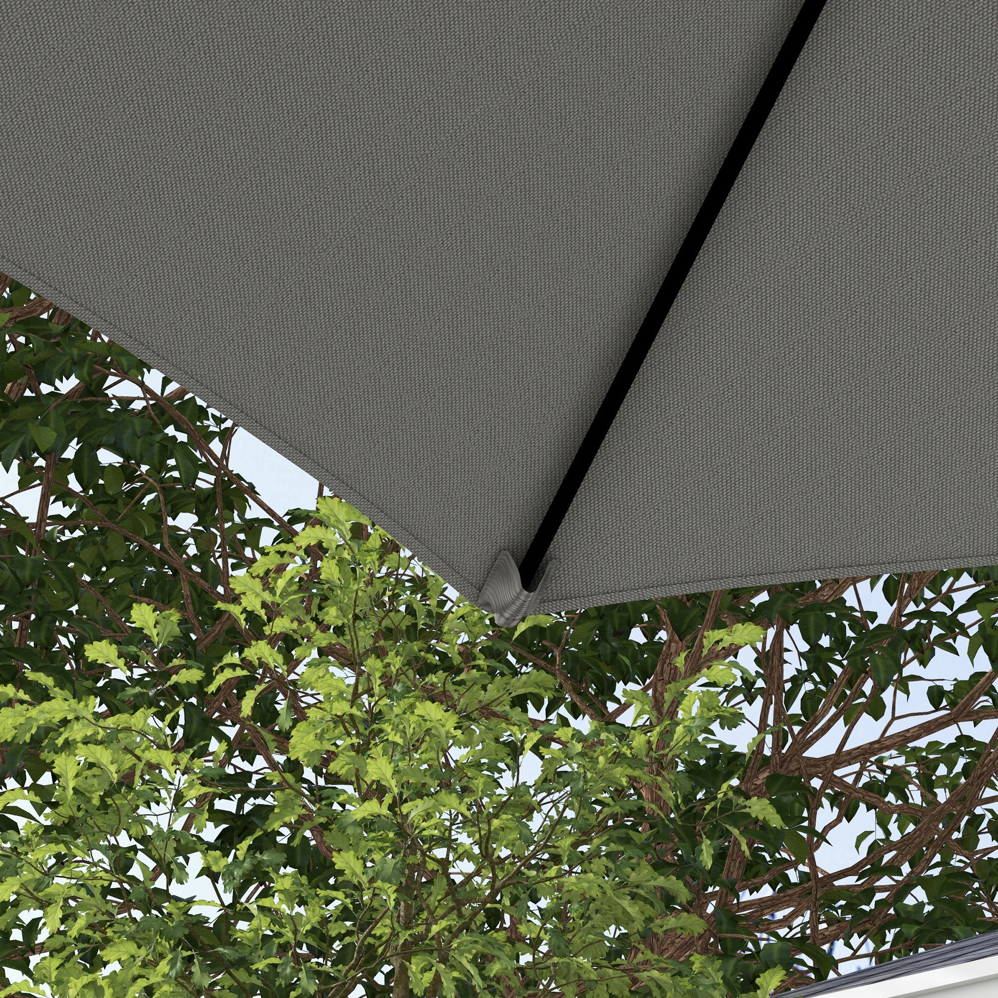 Outsunny 2.5M Garden Cantilever Parasol, Offset Roma Patio Umbrella Hanging Sun Shade Canopy Shelter with 360° Rotation and Cross Base, Light Grey - North Peak Garden Furniture