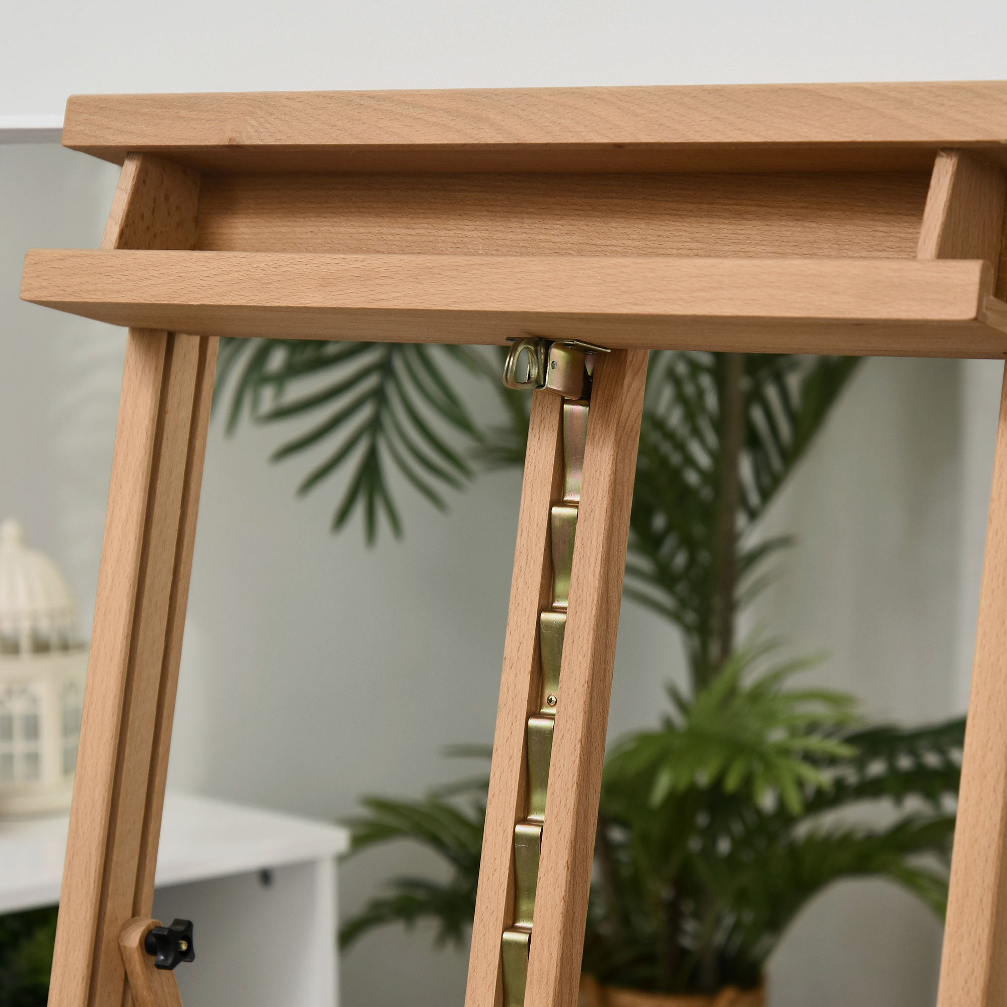 Vinsetto Wooden Easel Stand H-Frame Artist Easel with 171-230cm Adjustable Height and 0-80° Working Angles Beech Wood Art Easel for Displaying Painting Wedding Sign Nature Wood Finish - North Peak Garden Furniture