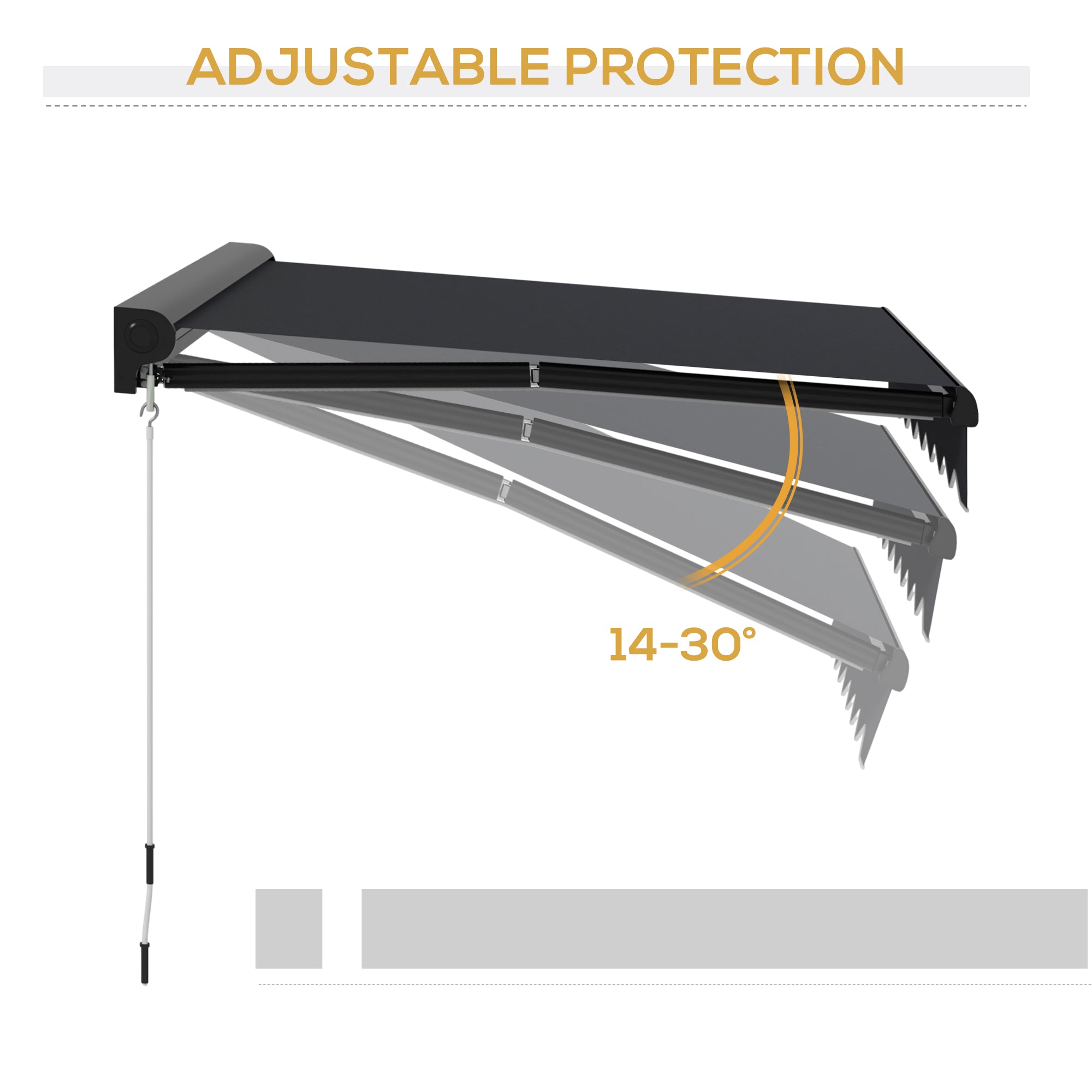 Outsunny 2 x 2.5m Electric Awning, with LED Light Strips - Grey - North Peak Garden Furniture