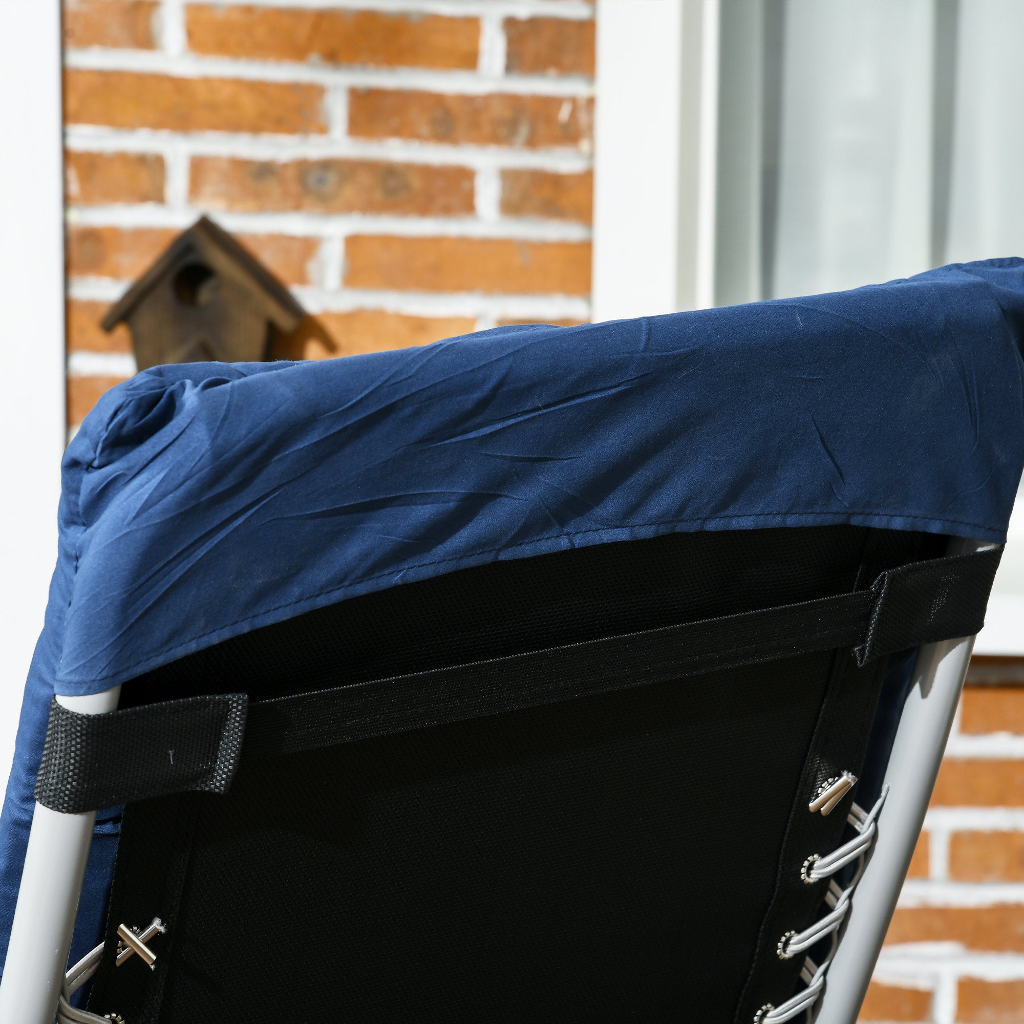 Outsunny 2pc Reclining Zero Gravity Sun Loungers ,Folding Chaise Lounge Chair with Cushions, Blue