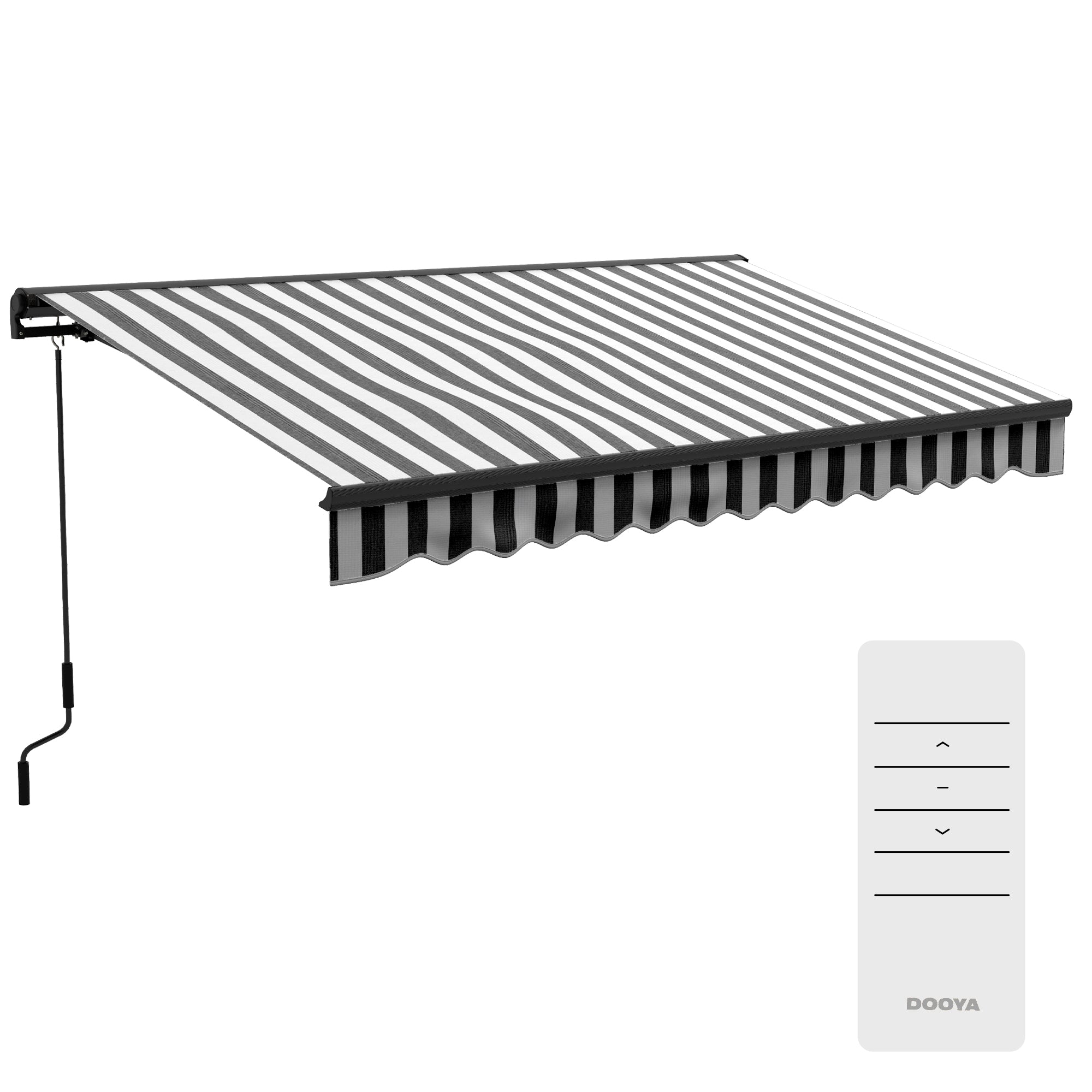 Outsunny 2.5 x 3.5m Aluminium Frame Electric Awning, with Remote - Grey/White