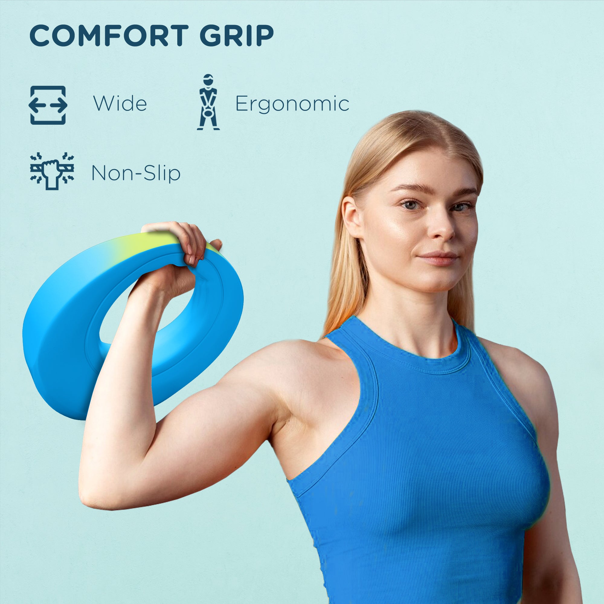 SPORTNOW 10kg Kettlebell, Soft Kettle Bell with Wide Handle for Home Gym Weight Lifting and Strength Training, Light Blue - North Peak Garden Furniture