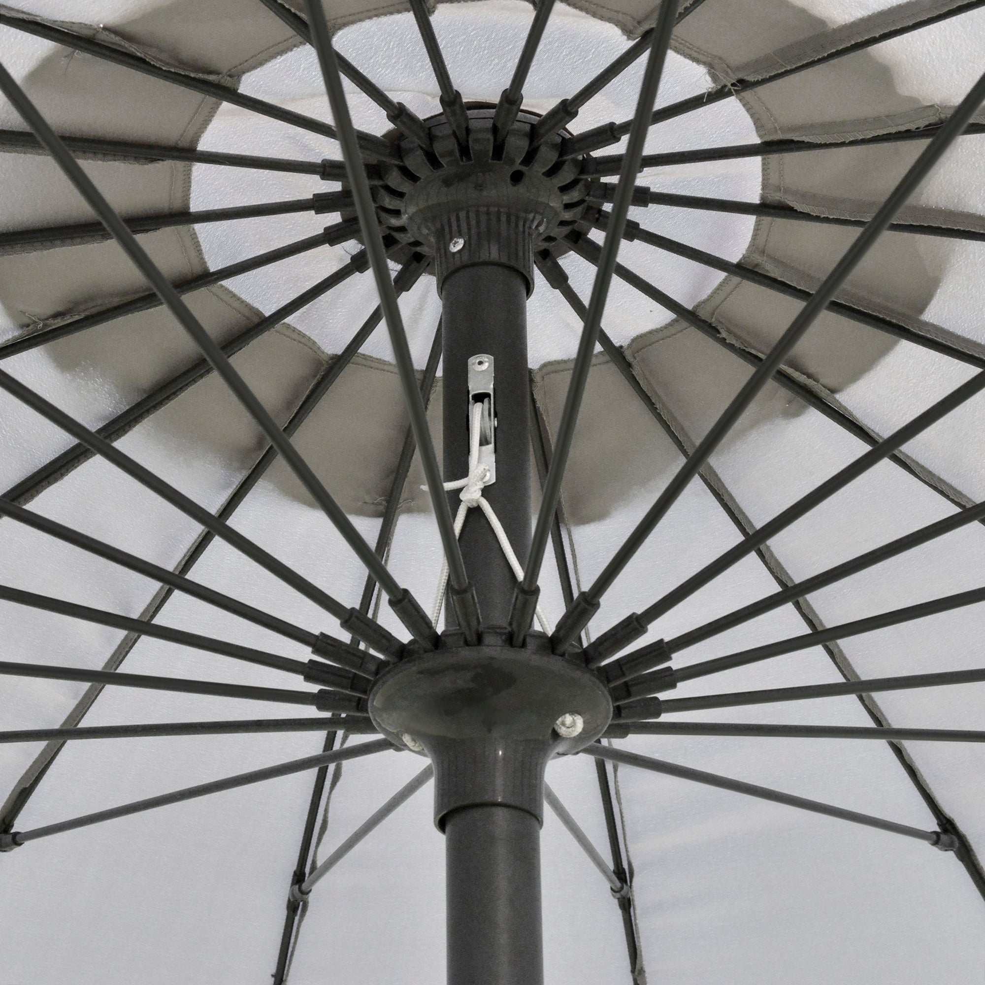 Outsunny 2.5m Tilting Parasol, with Pleated Canopy - Light Grey