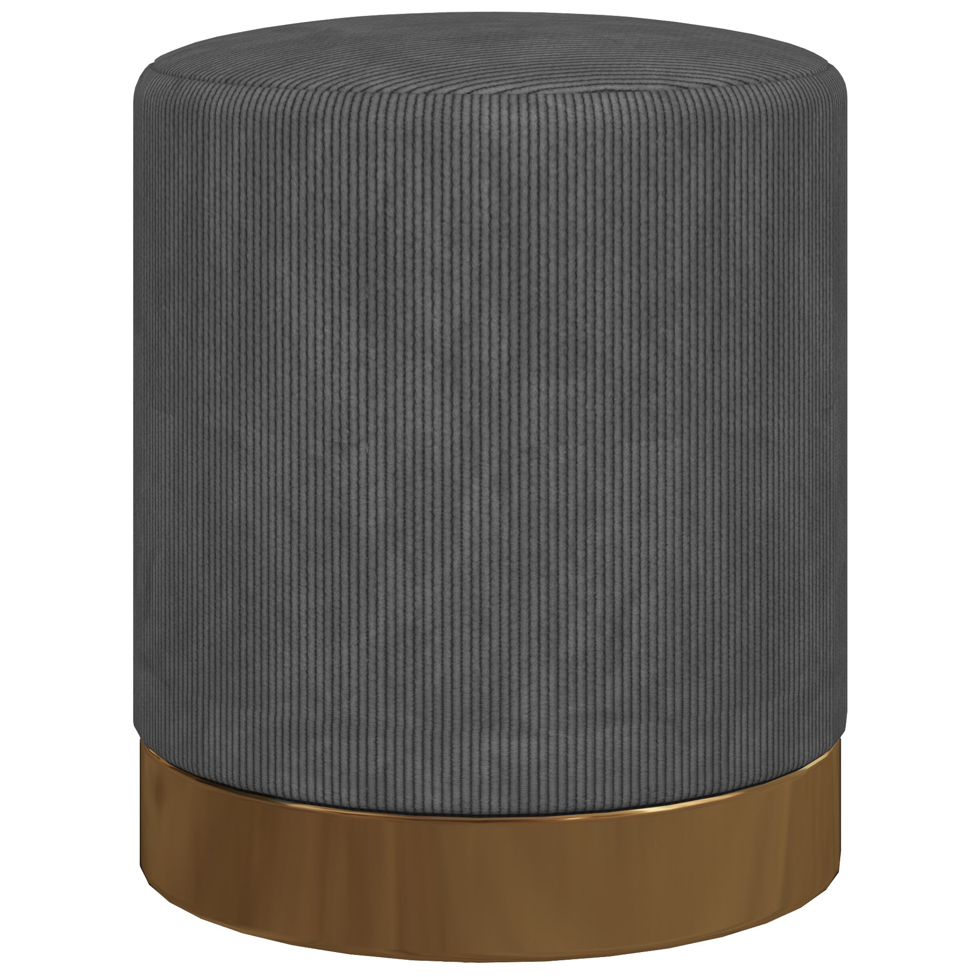 HOMCOM Soft Padded Corduroy Footstool - Charcoal Grey - North Peak Garden Furniture