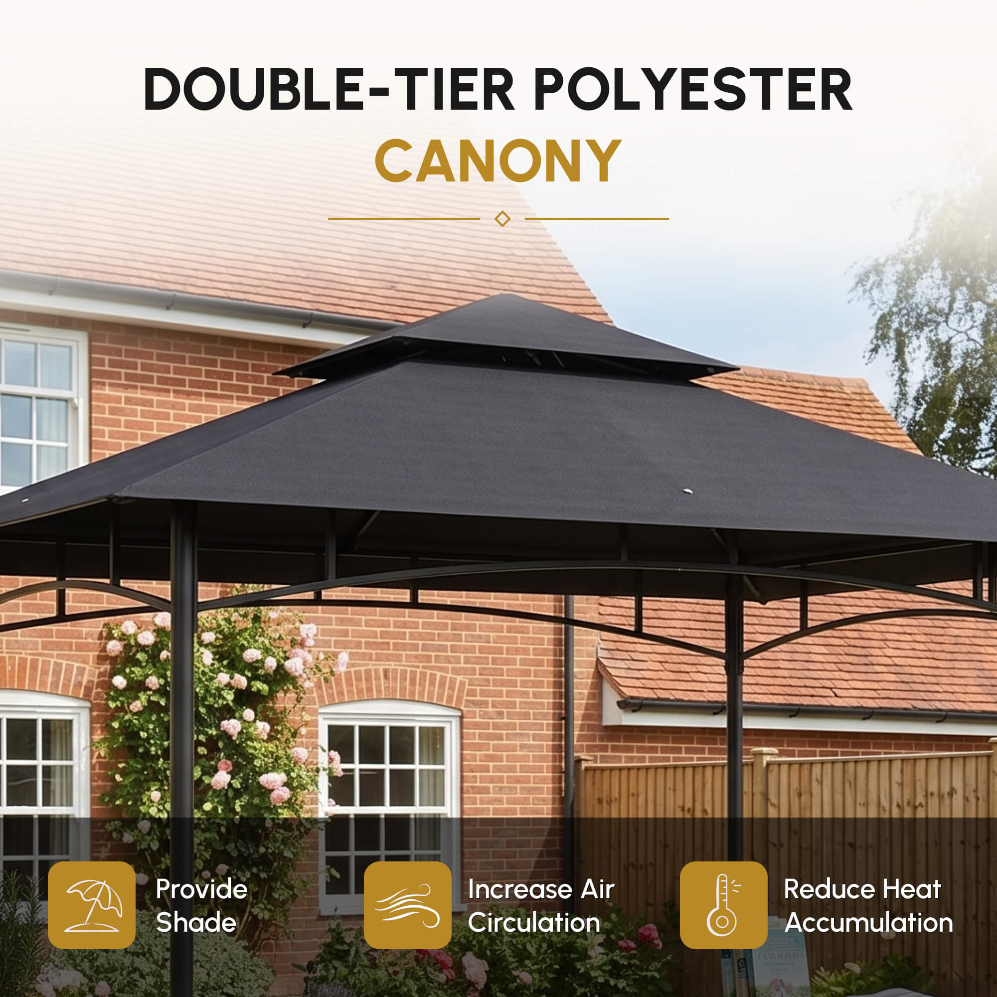 Outsunny 150 x 240cm BBQ Grill Gazebo, with Shelves - Grey