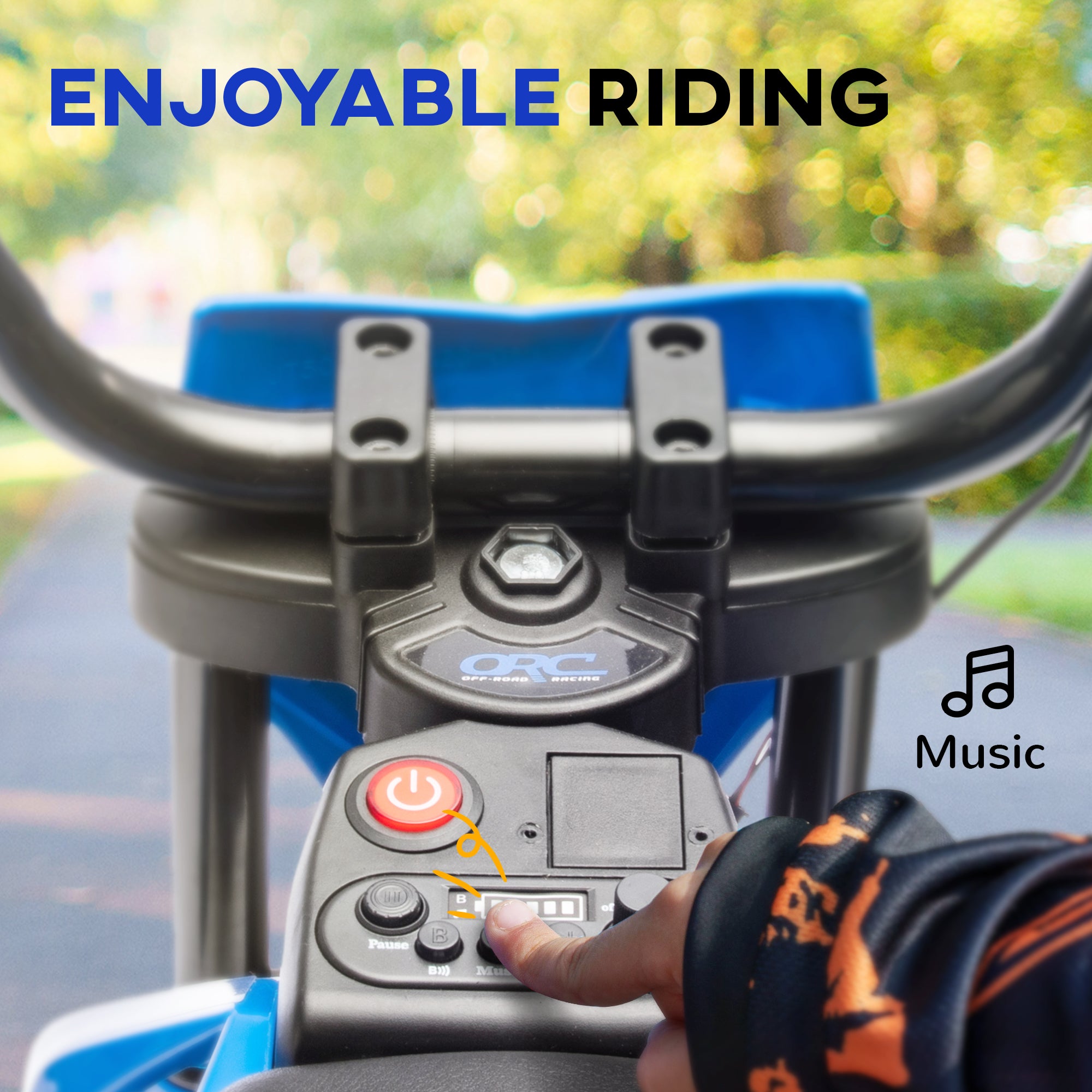 AIYAPLAY 12V Kids Electric Motorbike, Kids Electric Ride on motorcycle w/ Twist Grip Throttle, Training Wheels, Blue - North Peak Garden Furniture