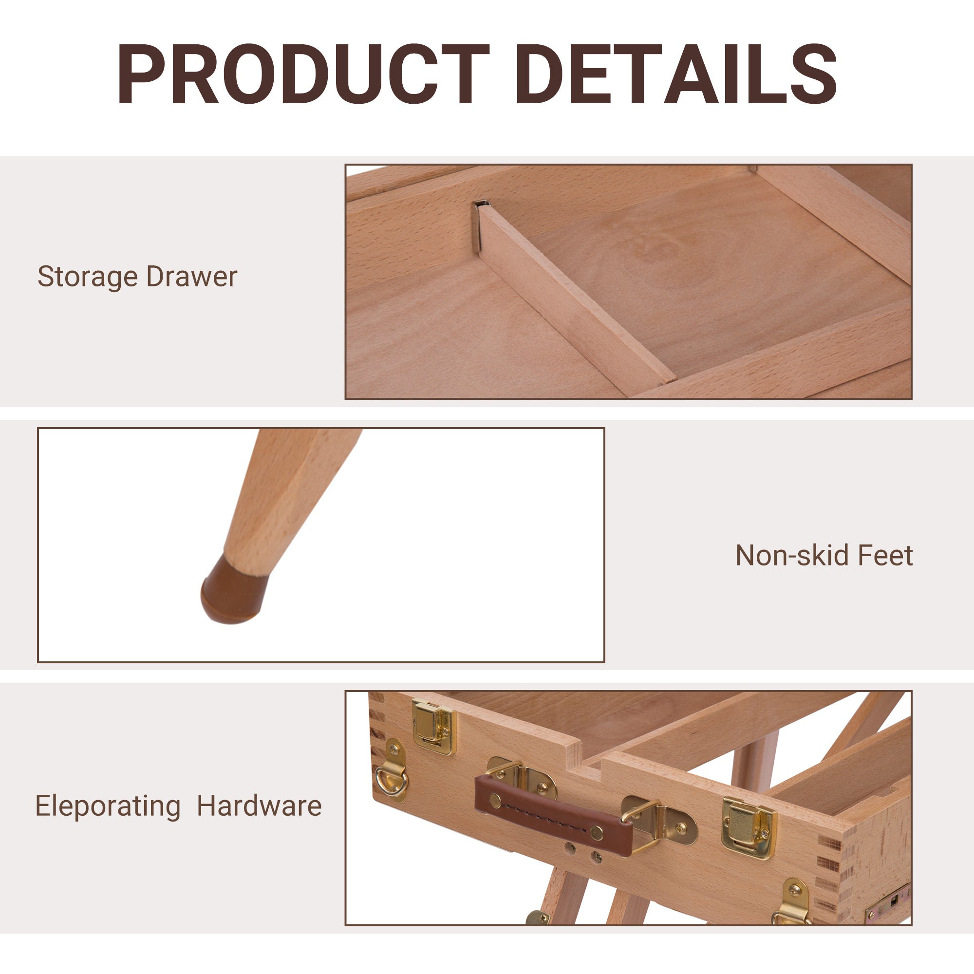 HOMCOM Wooden Art Easel Tripod Sketch Artist Painters Craft Portable Folding Drawing Board Lightweight - Natural Wood - North Peak Garden Furniture