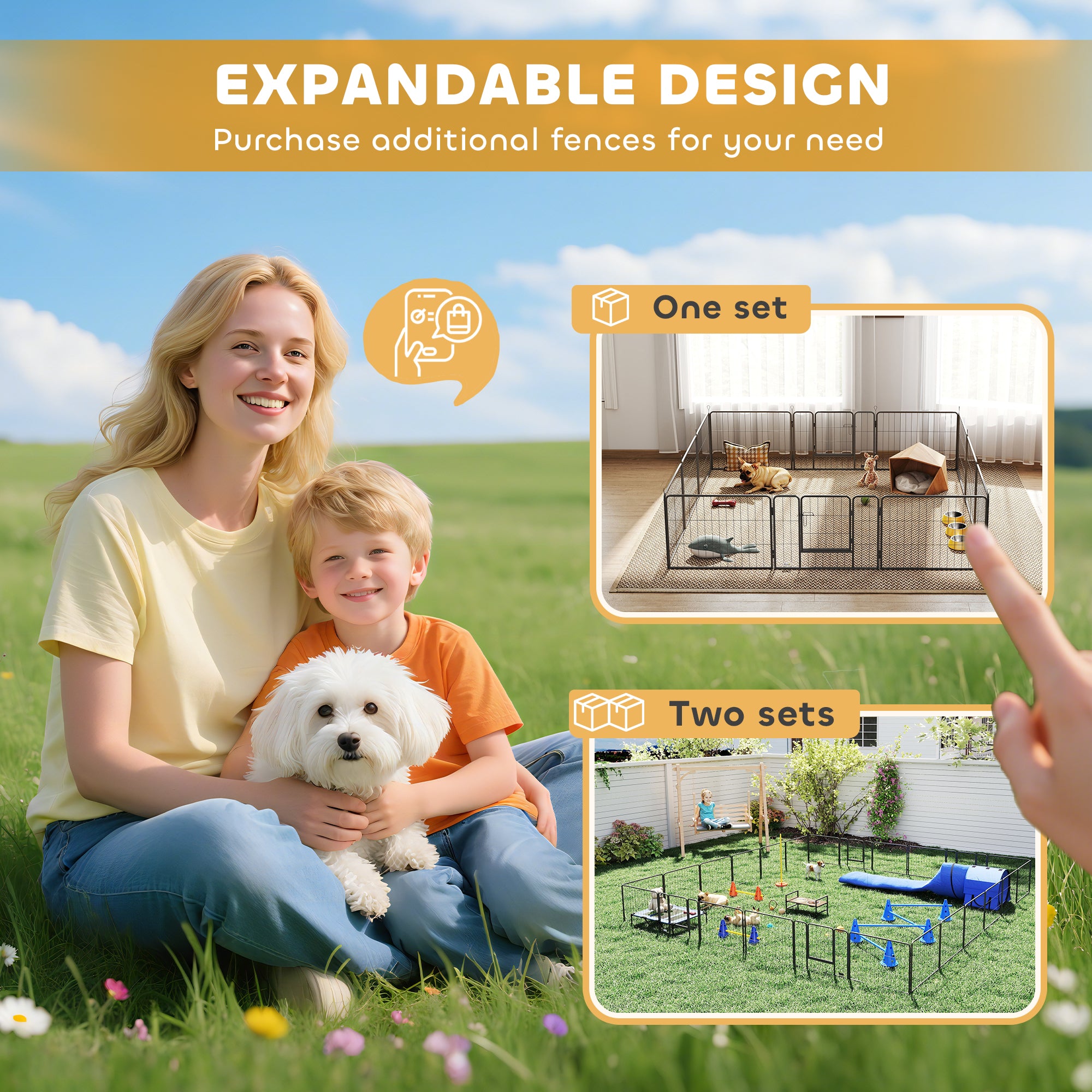 PawHut 12 Panels Heavy Duty Puppy Playpen, for Small Dogs, Indoor and Outdoor Use - Silver - North Peak Garden Furniture