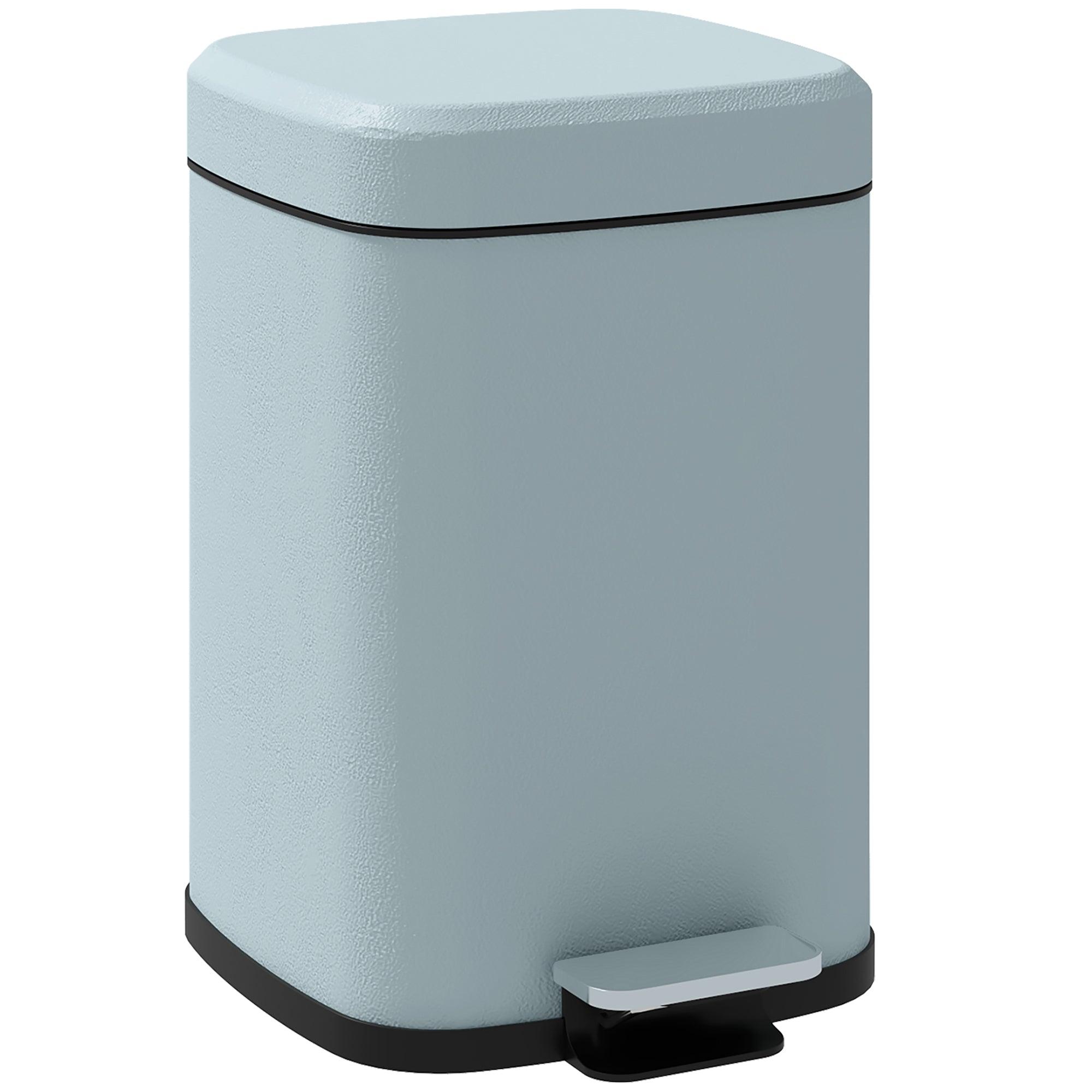 HOMCOM 12L Modern Boxy Metal Home Kitchen Bin - Light Green - North Peak Garden Furniture