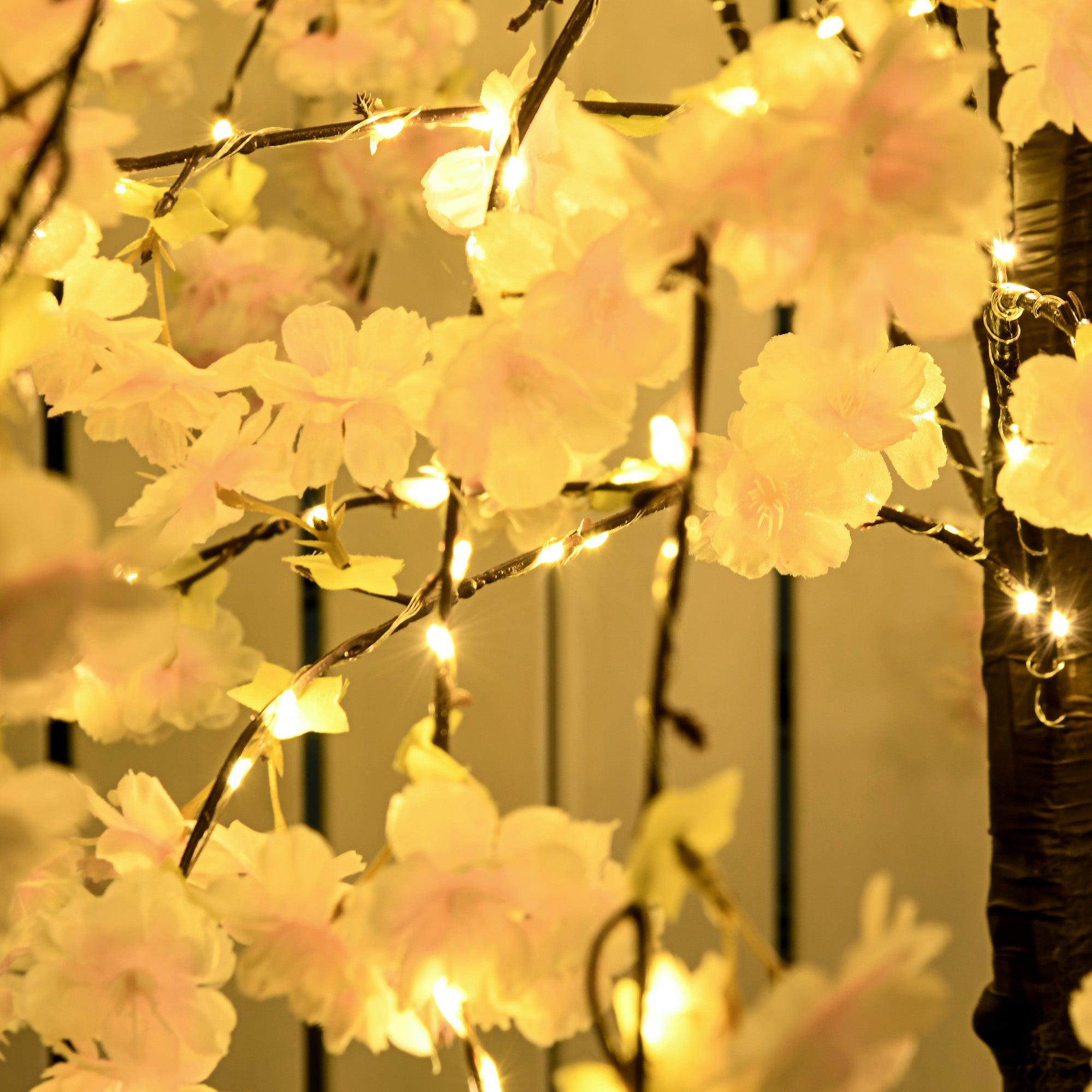 HOMCOM 450 LED Light Decorative Artificial Blossom Tree - Pink - North Peak Garden Furniture