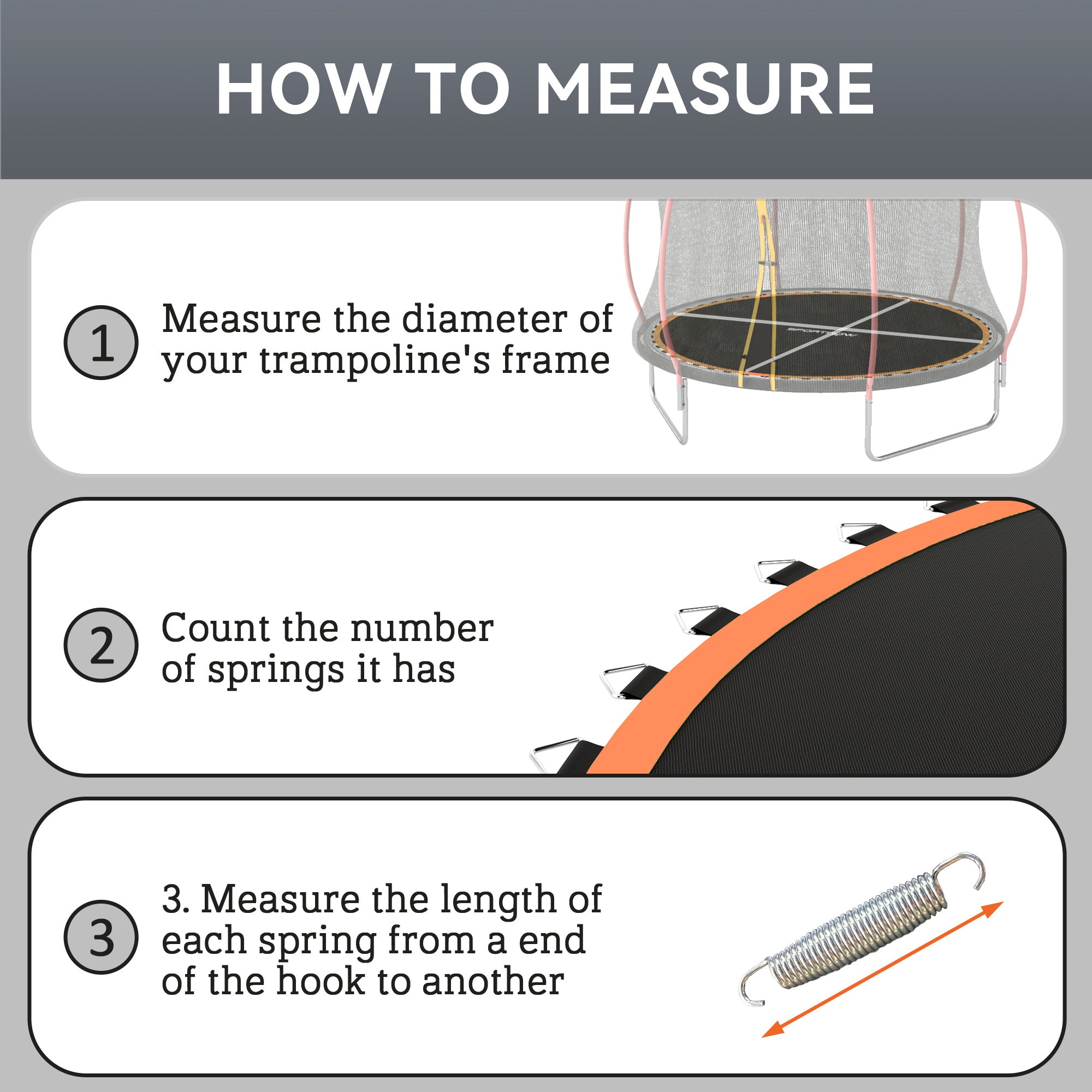 SPORTNOW Trampoline Replacement Mat with Spring Pull Tool, 54 V-Hooks, for 10ft Trampoline using 14cm Springs, Orange - North Peak Garden Furniture