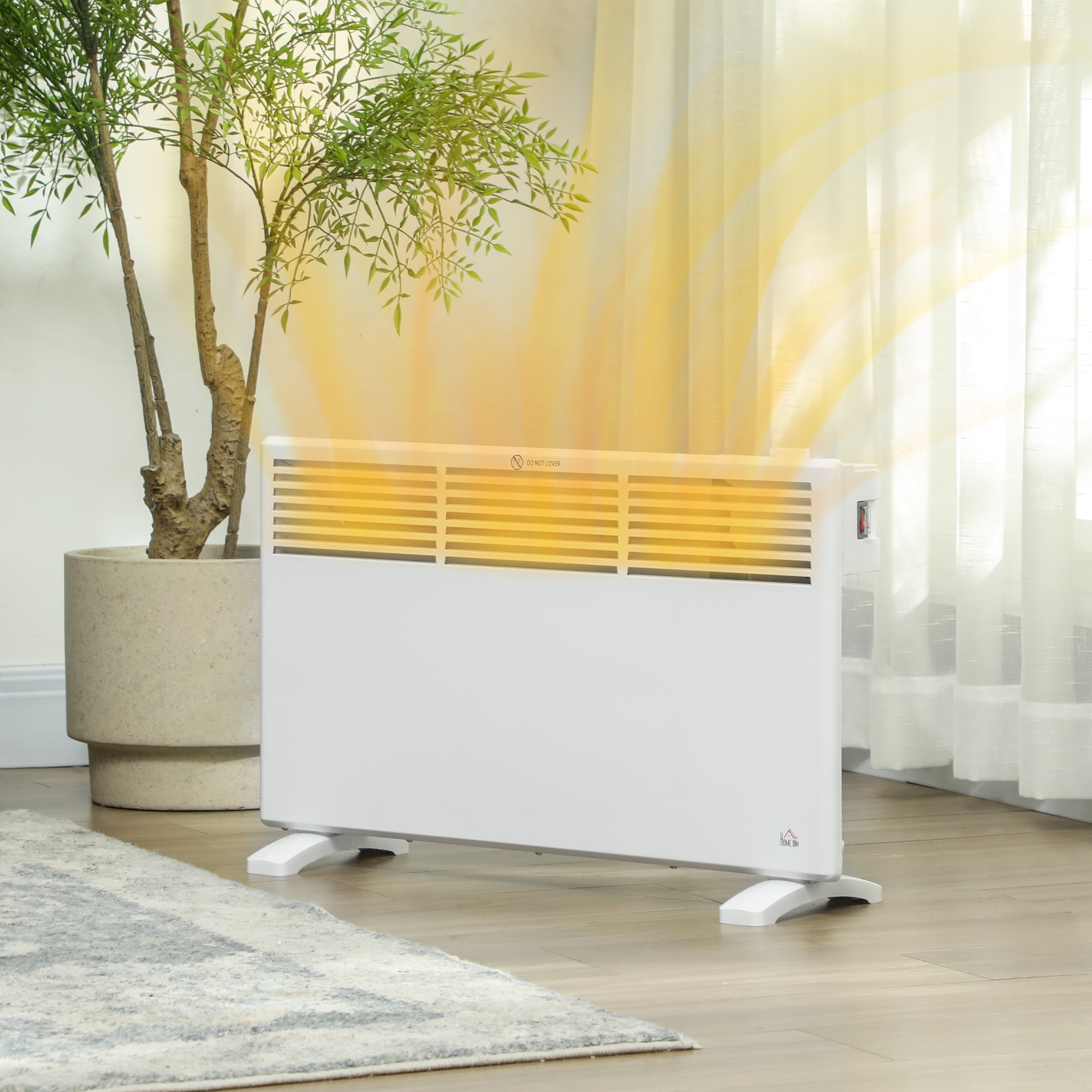 HOMCOM 1500W Convector Heater - White - North Peak Garden Furniture
