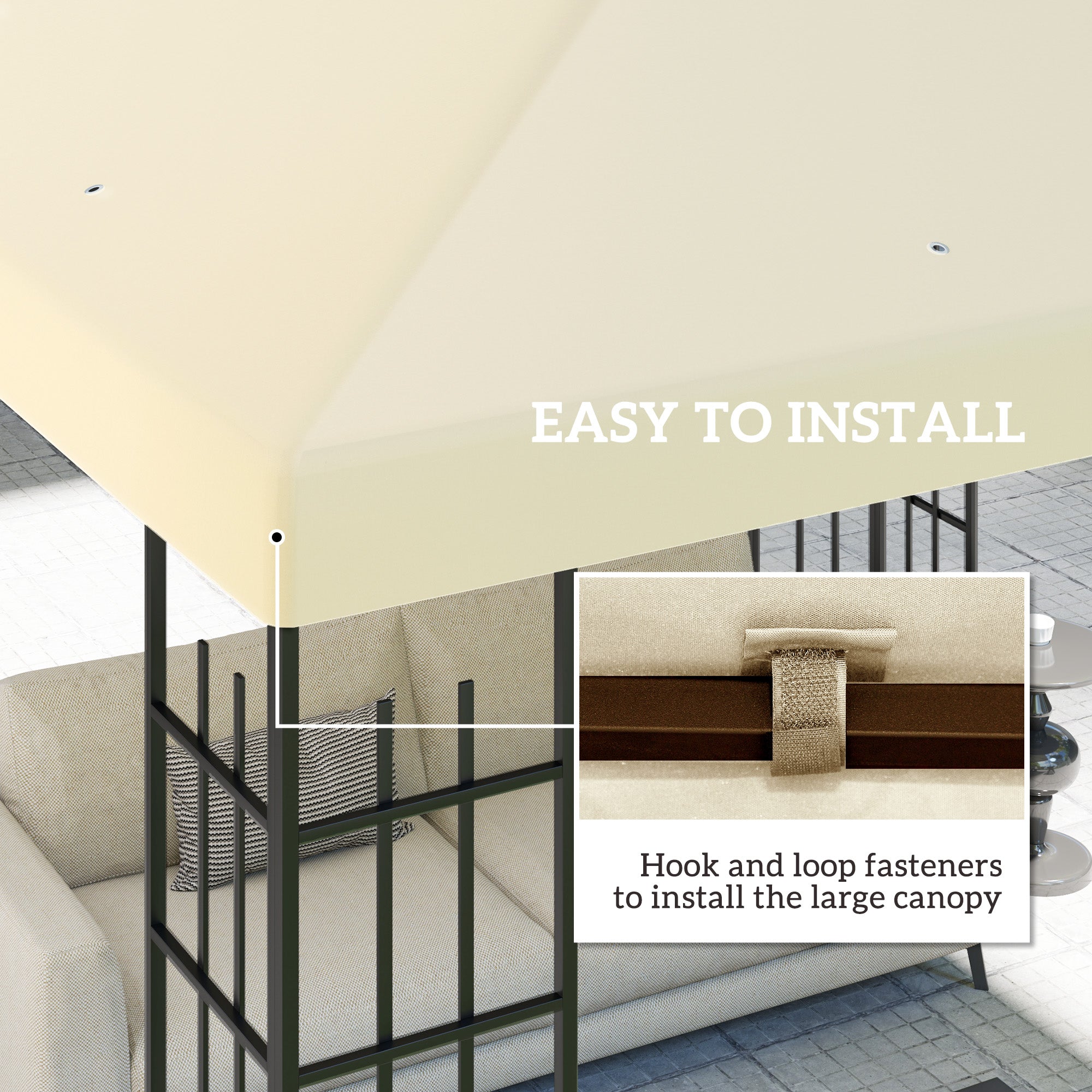 Outsunny 3 x 3(m) Gazebo Frame Replacement - Cream - North Peak Garden Furniture