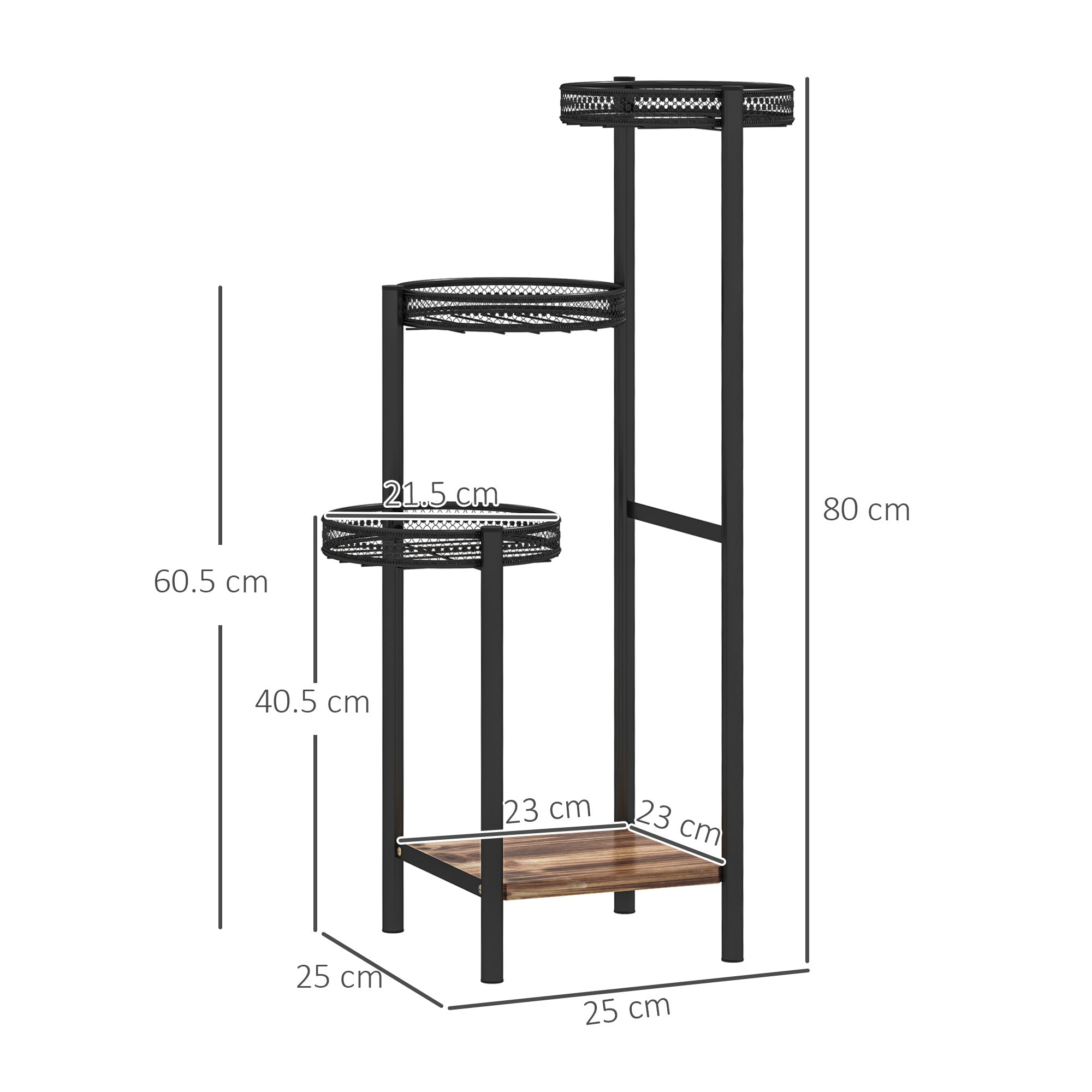 Outsunny Four-Tier Steel Plant Stand - Black - North Peak Garden Furniture