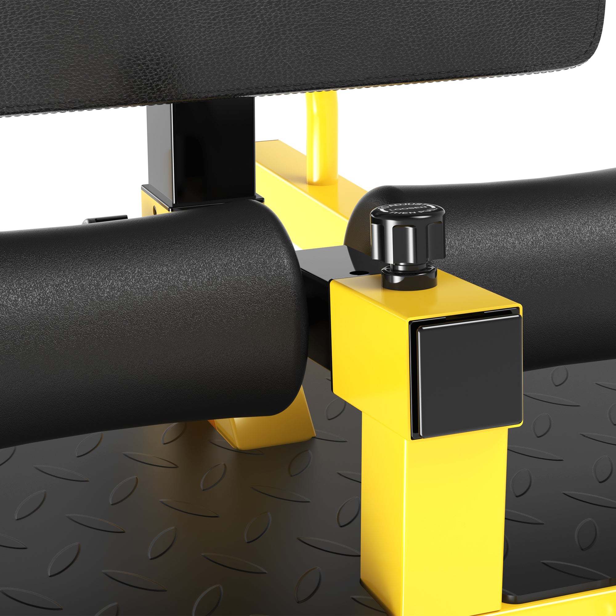 HOMCOM Squat Machine with Push Up Stand, Padded Hip Thrust Bench with Adjustable Cushion for Home Gym Work Out, Yellow - North Peak Garden Furniture