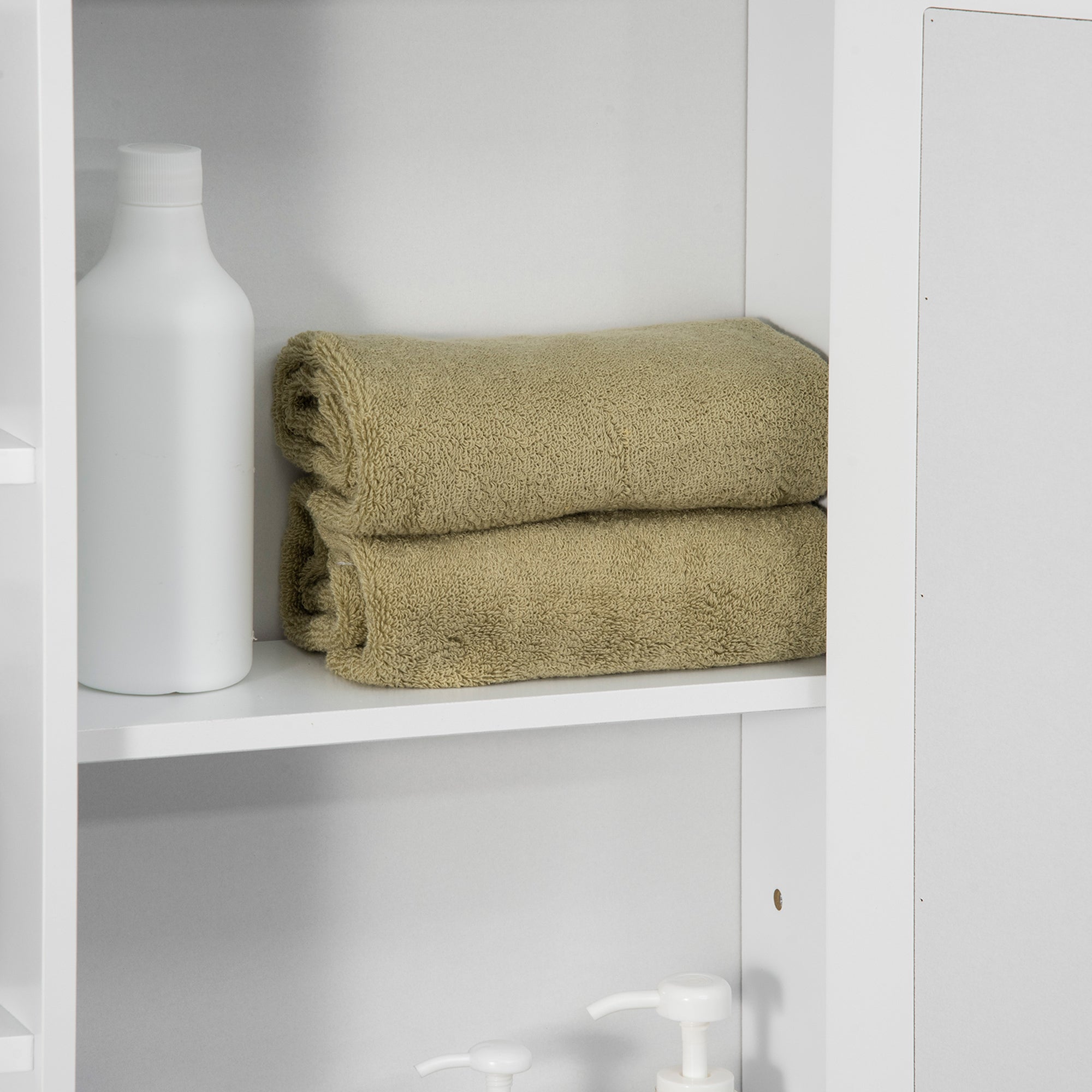 HOMCOM Wall Mounted Bathroom Cabinet with Mirror Single Door Storage Organizer 2-tier Inner Shelves White - North Peak Garden Furniture