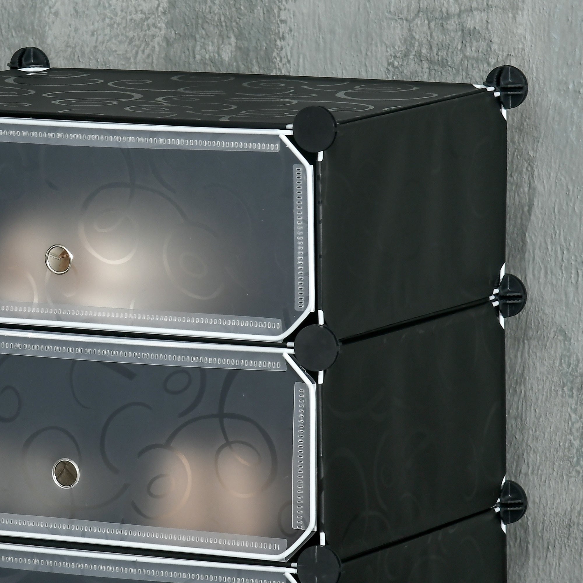 HOMCOM Six Cube Modular Storage Storage Unit - Black - North Peak Garden Furniture