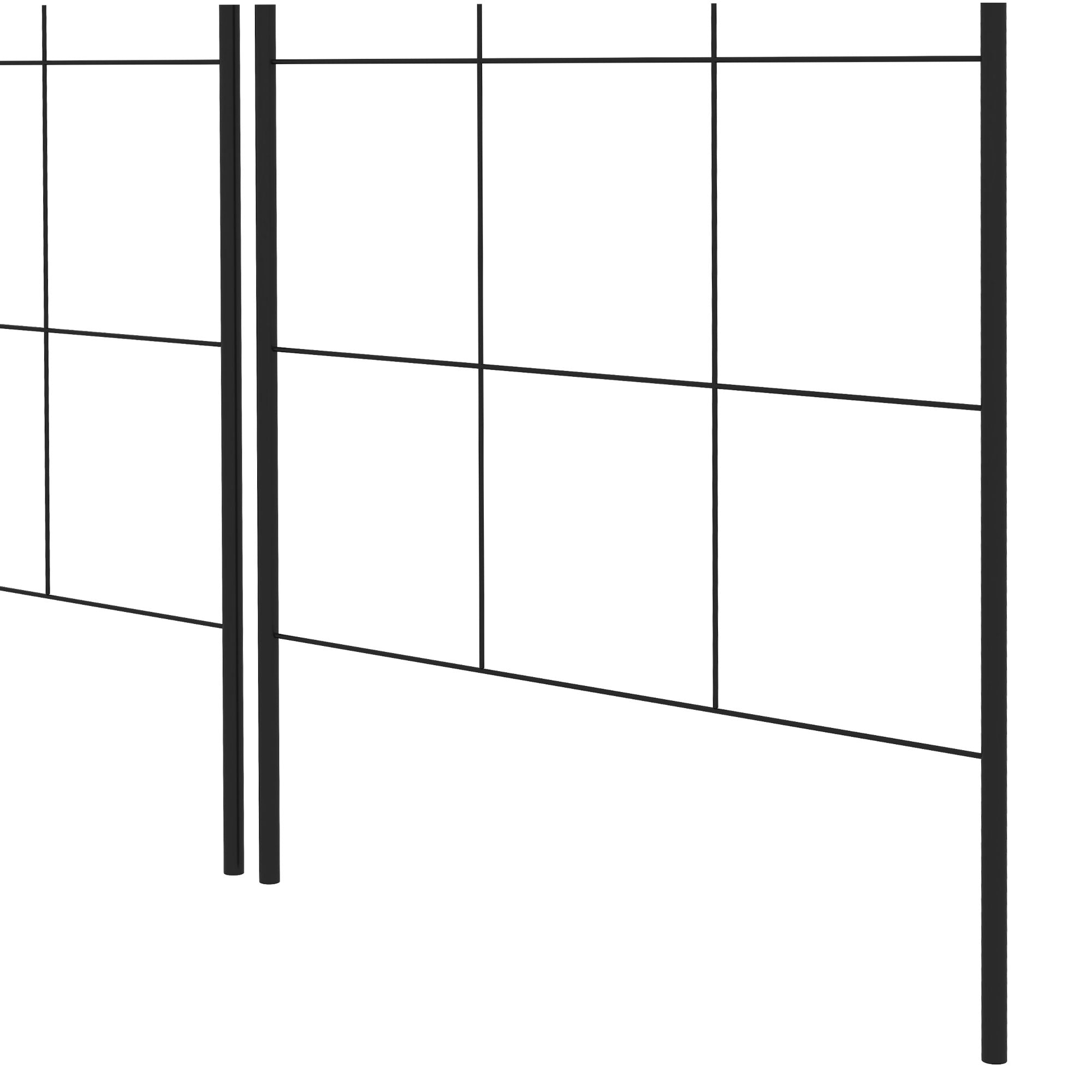 Outsunny Metal Trellis Set of 2, Garden Trellis for Climbing Plants Support Frames, Grid Design