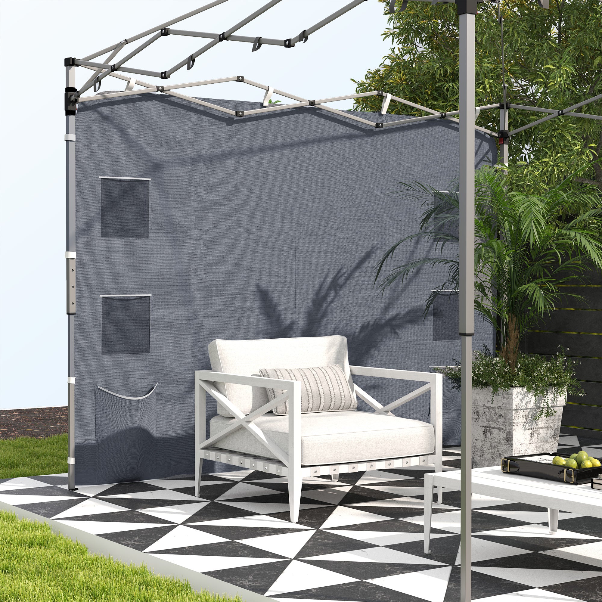 Outsunny 195 x 295cm Replacement Gazebo Sidewall - Grey - North Peak Garden Furniture