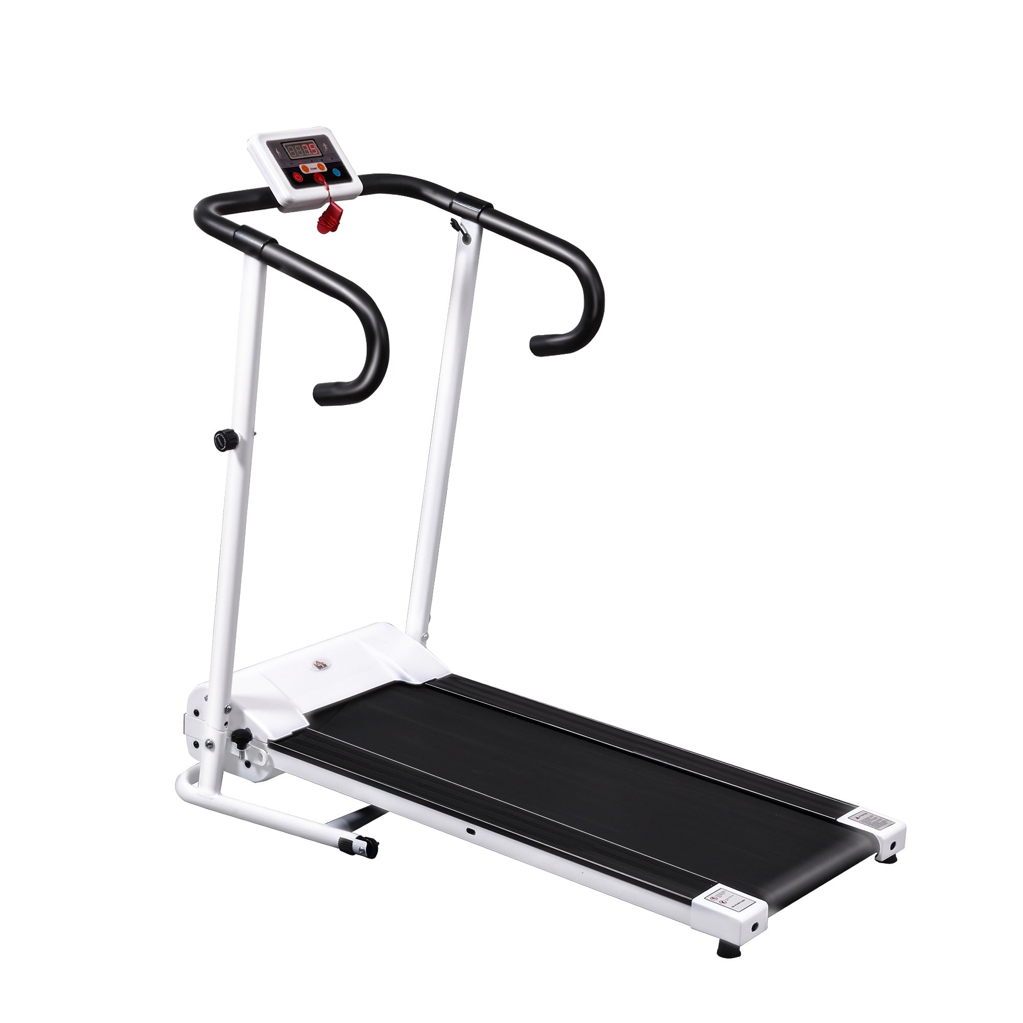 HOMCOM 1.25HP Motorised Electric Treadmill, 10km/h Folding Running Machine, Gym Fitness Exercise with LCD Monitor, White - North Peak Garden Furniture