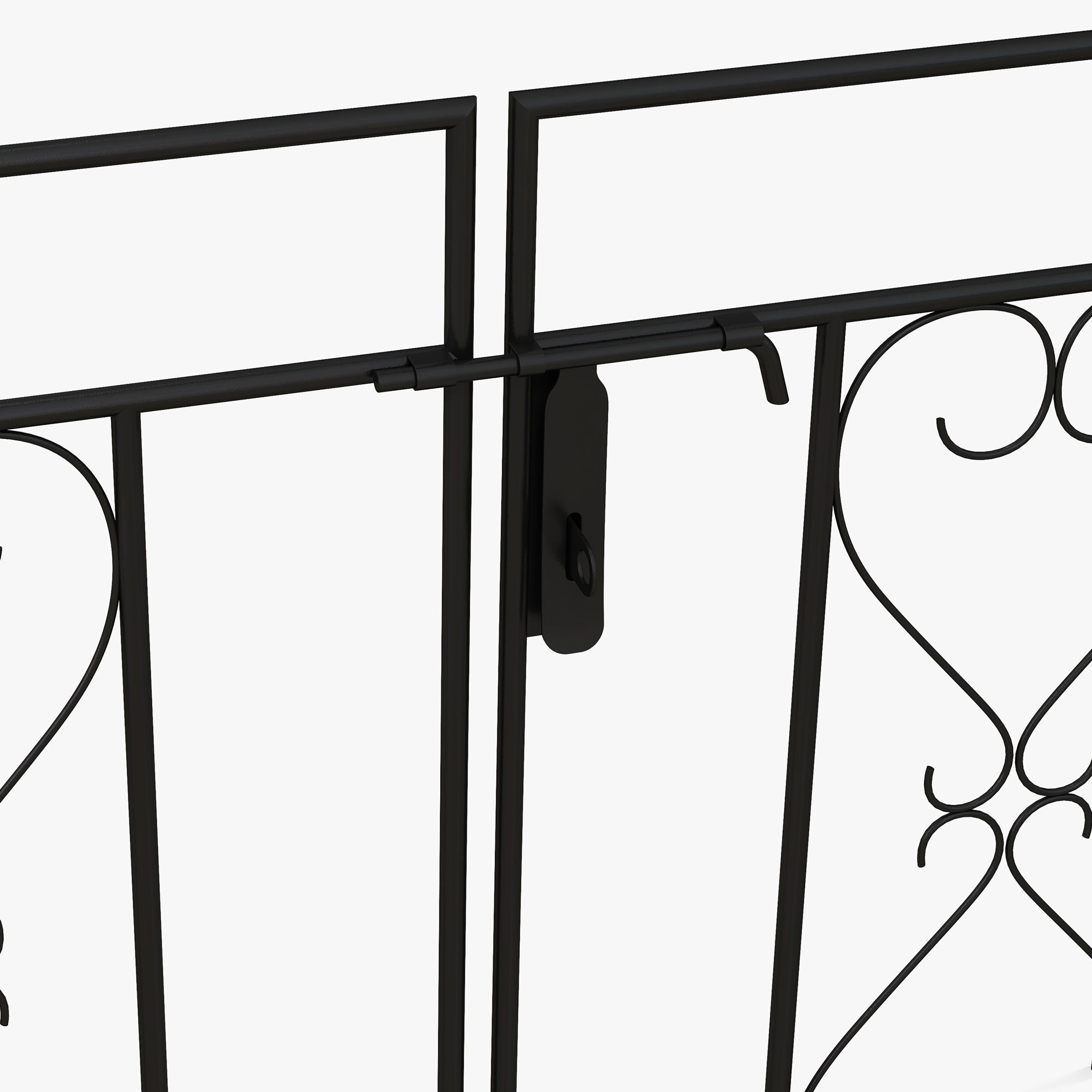 Outsunny Decorative Garden Arch, with Gate - Black - North Peak Garden Furniture