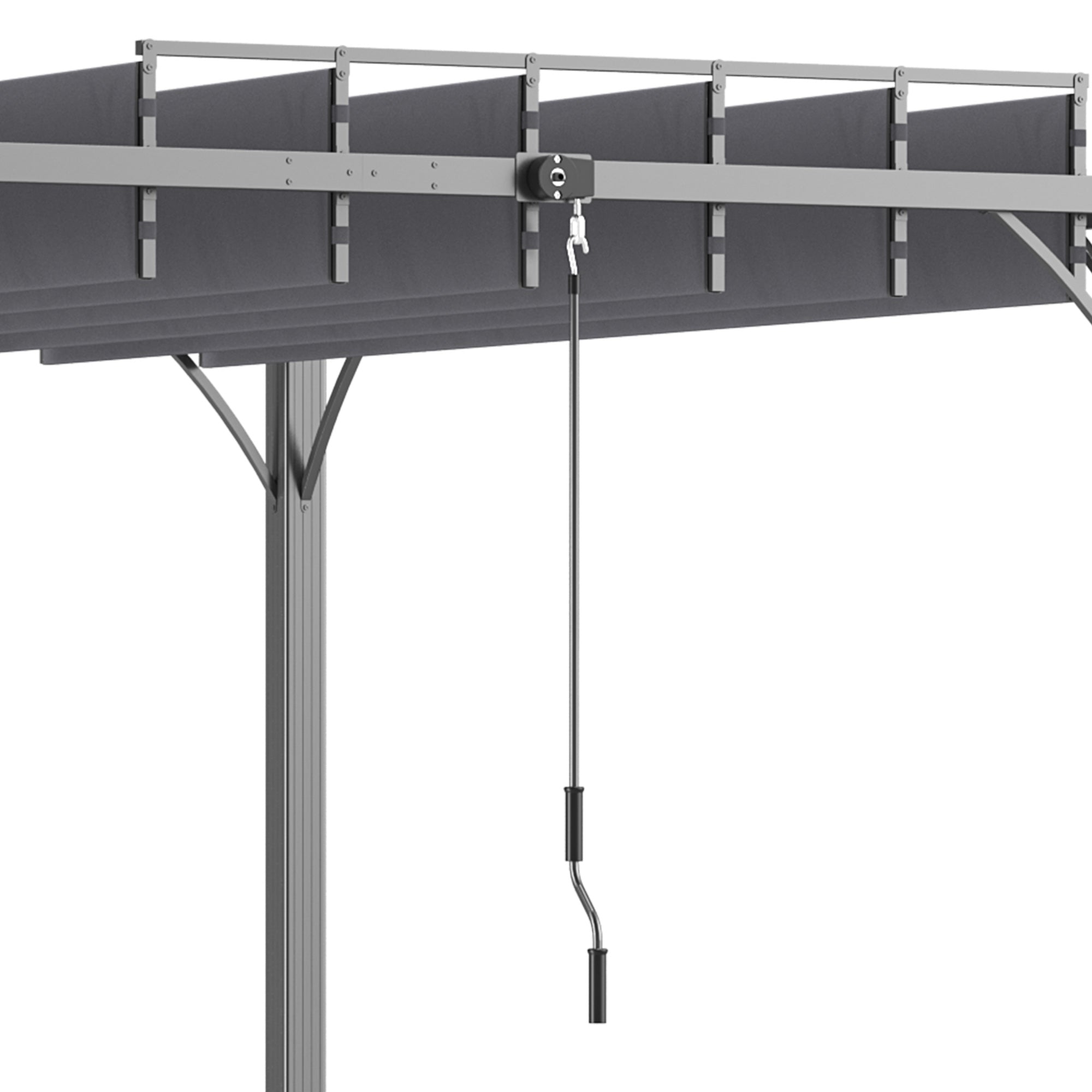 Outsunny 3 x 3(m) Outdoor Pergola with Retractable Roof, Aluminium Louvered Patio Gazebo Canopy for Lawn Garden Patio, Grey - North Peak Garden Furniture