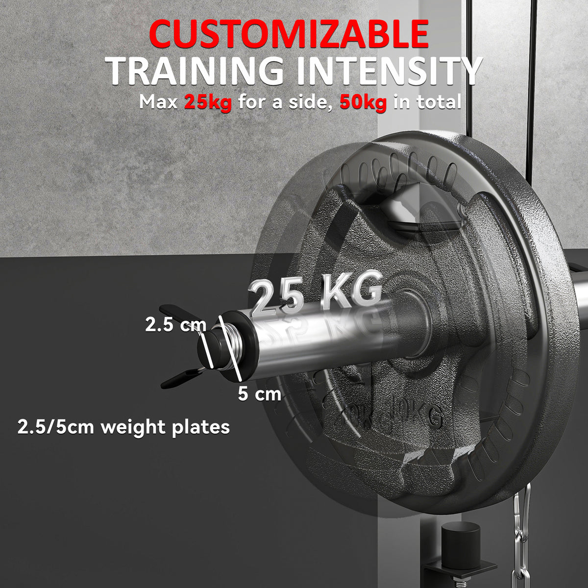 SPORTNOW 3-in-1 Smith Machine with Dual Cable Pulley System, Chest Press Station, 17-Level Squat Rack and Barbell Bar