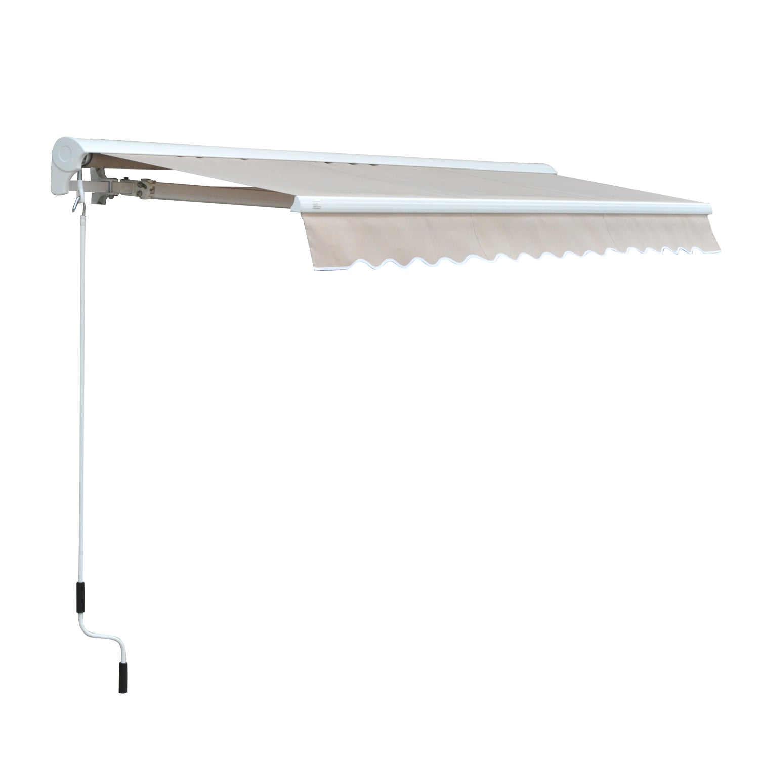 Outsunny 2.95Lx2.5M Retractable Manual/Electric Awning-Cream White/White - North Peak Garden Furniture