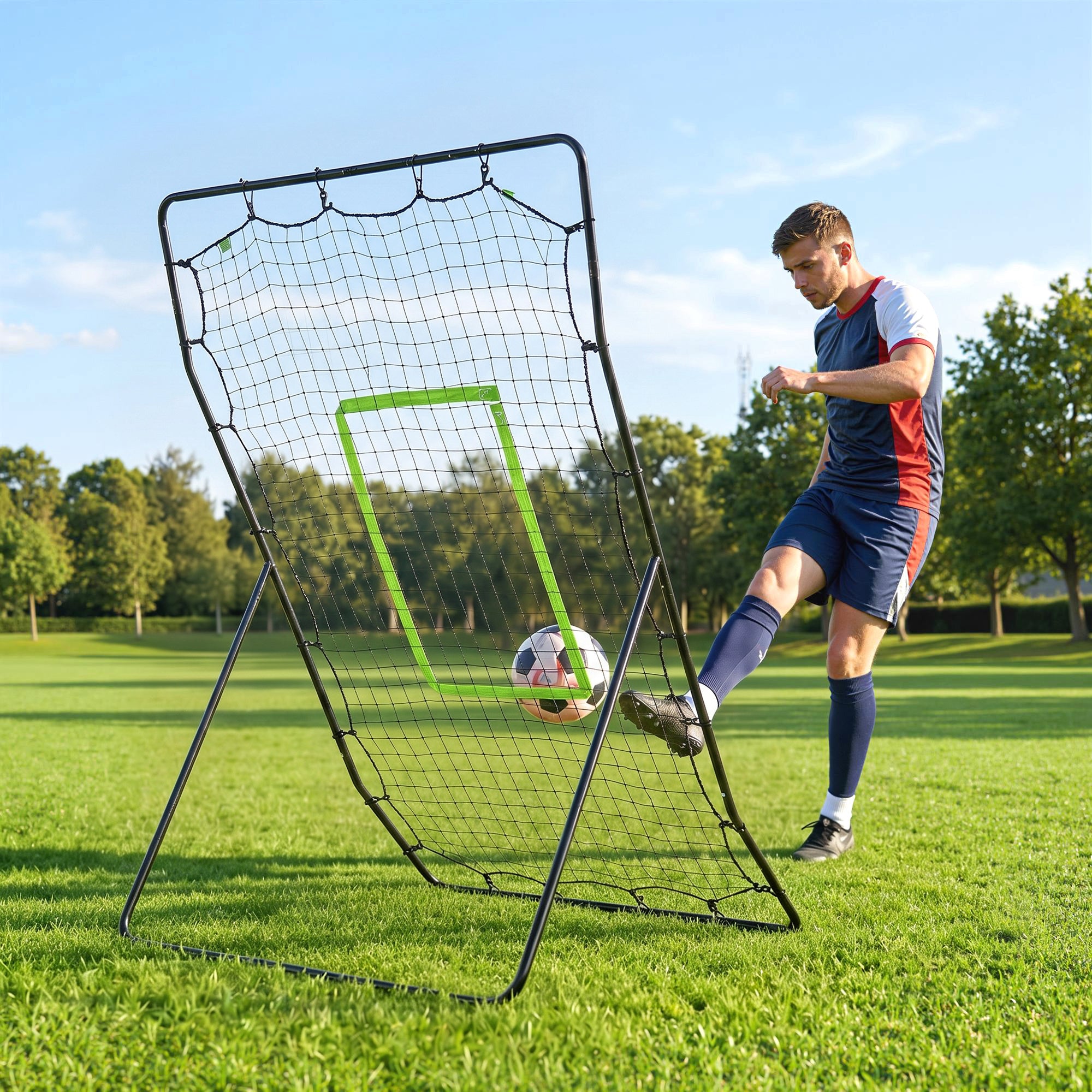 HOMCOM Baseball Rebounder Net Teens Adults Game Spot Softball Training Aid Practise Target Strike Shot Goal Play