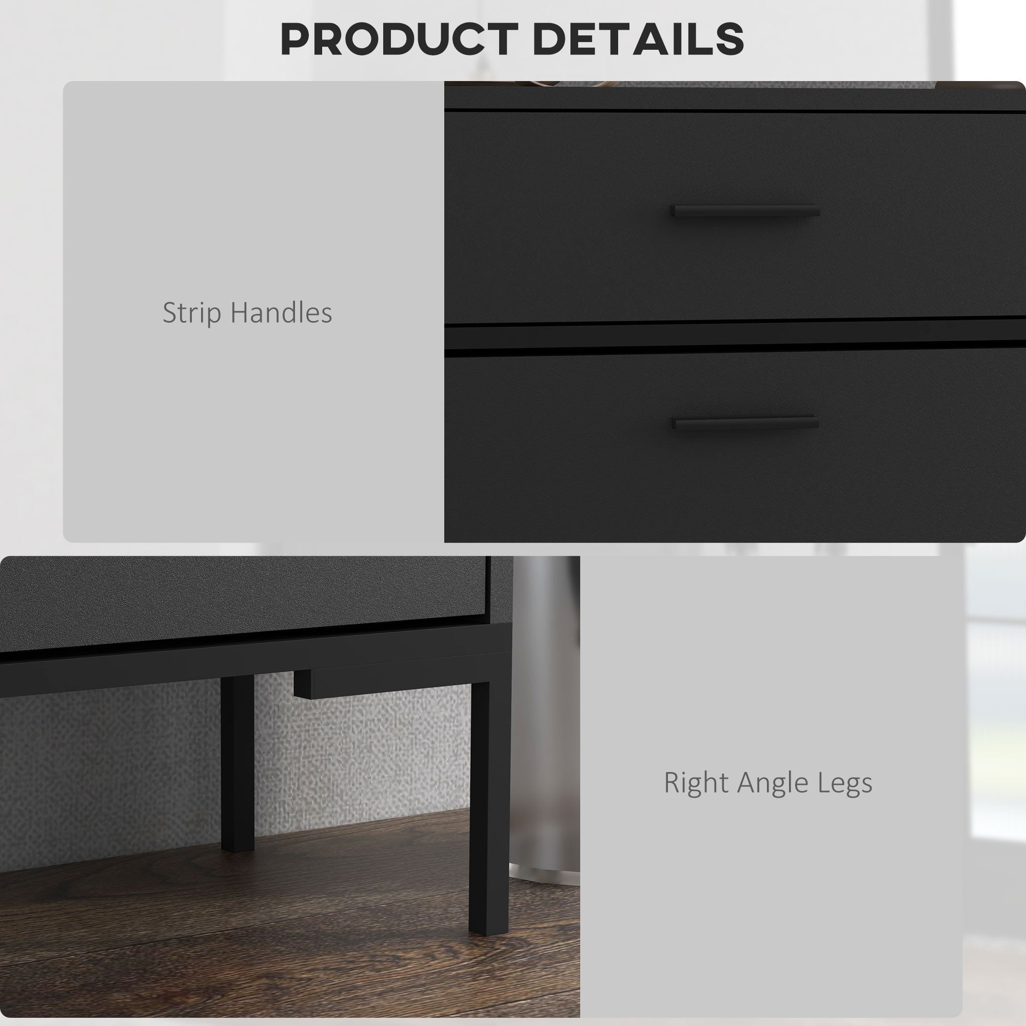 HOMCOM Three Drawer Slim Shoe Storage Cabinet, 12 Shoe Pairs - Black - North Peak Garden Furniture