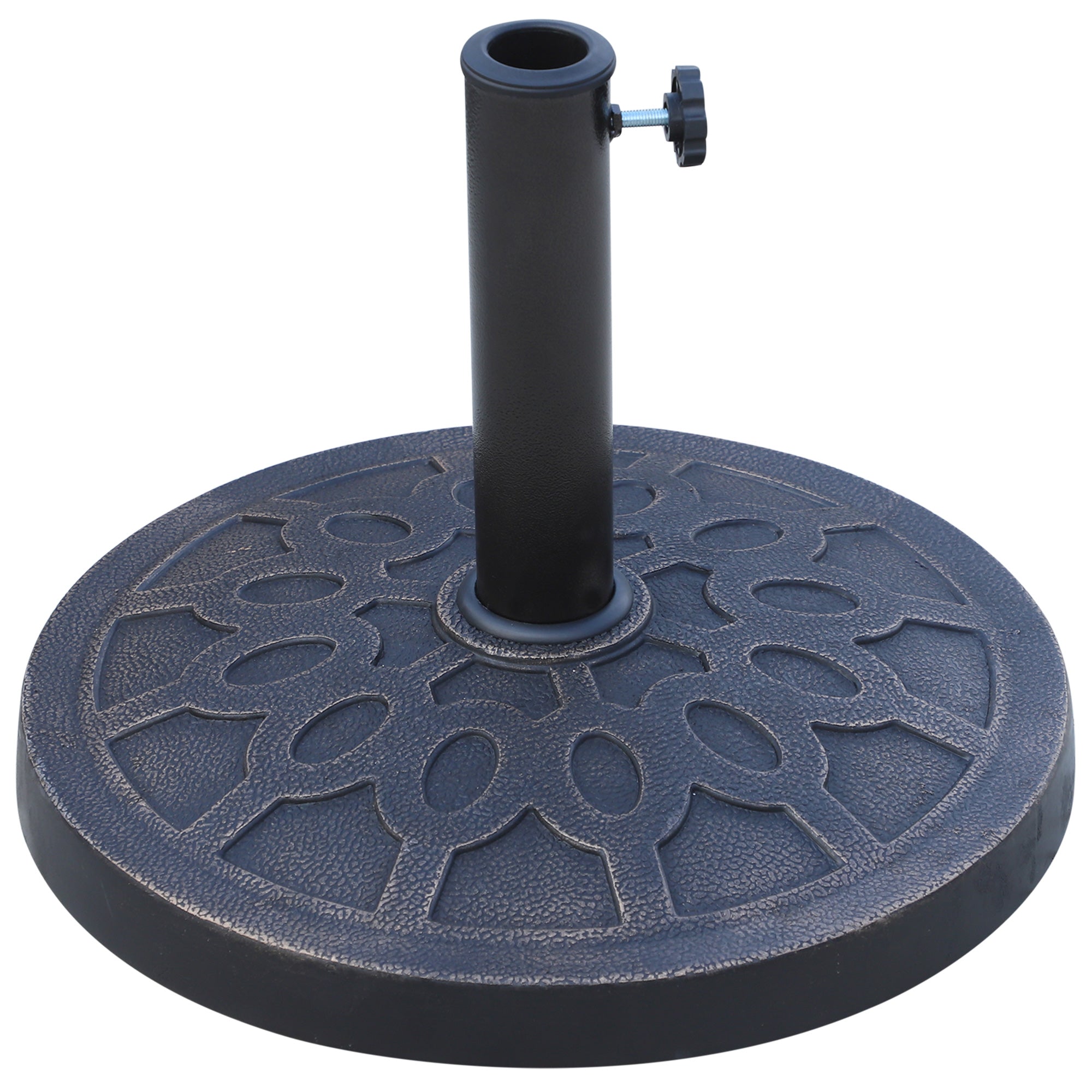 Outsunny 13kg Resin Umbrella Stand Holder, Garden Parasol Base for 38mm or 48mm Outdoor Umbrella Poles, Bronze Tone - North Peak Garden Furniture