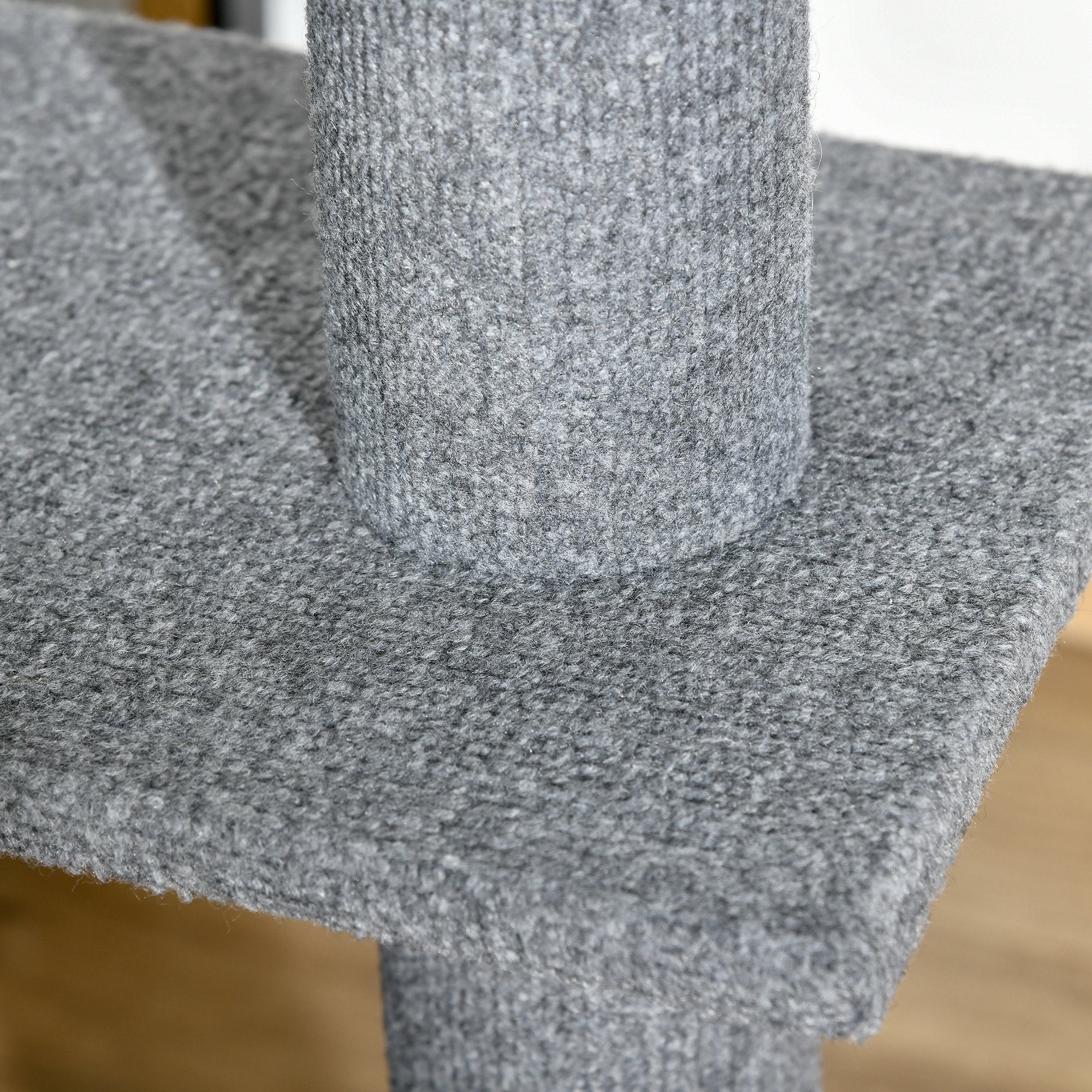 PawHut 260cm Floor To Ceiling Cat Tree for Indoor Cats w/ Three Platforms Activity Centre - Grey - North Peak Garden Furniture