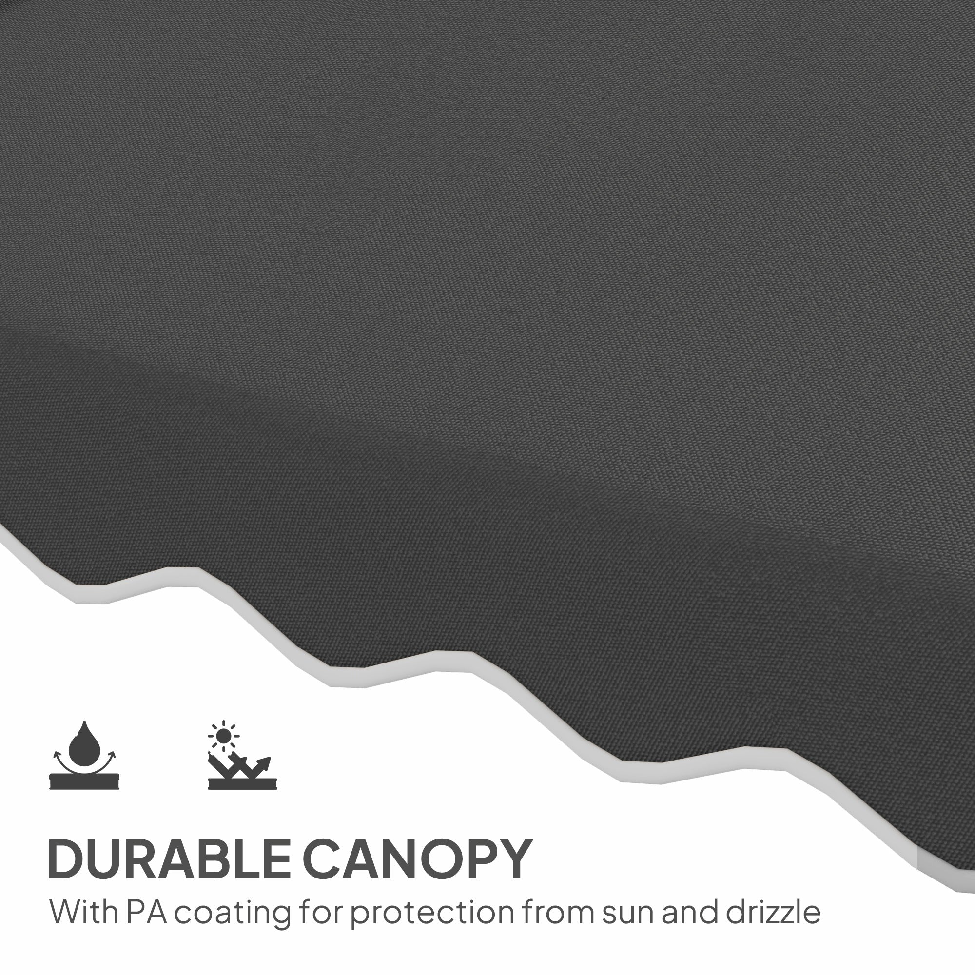 Outsunny 2.5m Cantilever Parasol with Easy Lever, Square Double Top Garden Parasol Umbrella with Ruffles and Cross Base, Overhanging Outdoor Sun Shades, Black - North Peak Garden Furniture